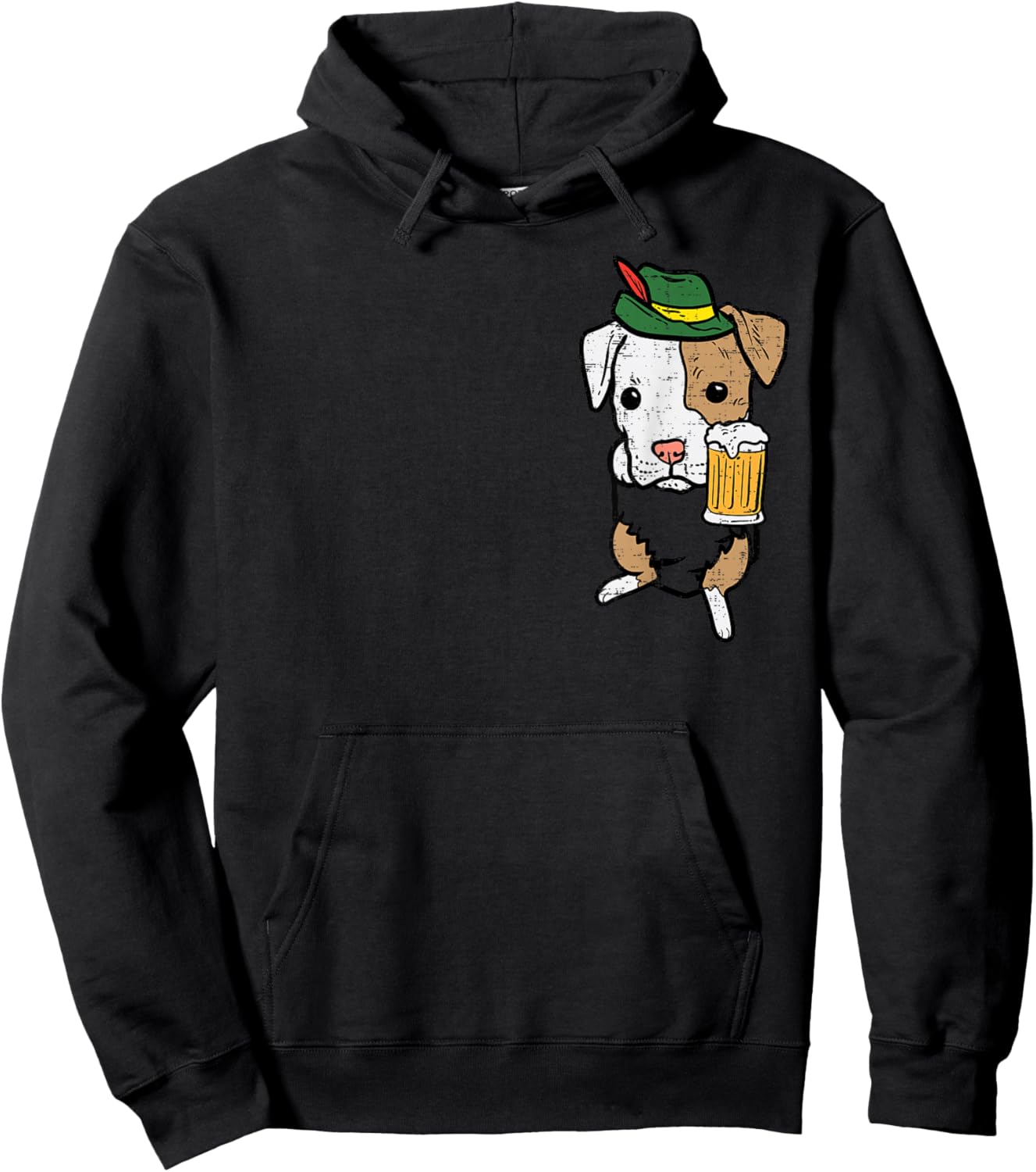 Pocket German Pitbull Oktoberfest Bavarian Pittie Dog Pit Hoodie - Hoodie | Black