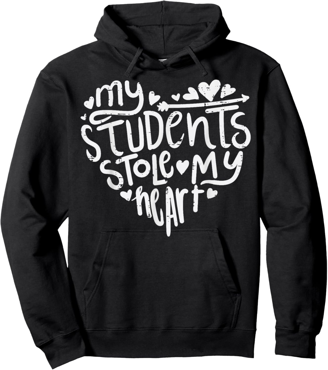 Students stole my heart teacher Valentine's Day Hoodie - Hoodie | Black