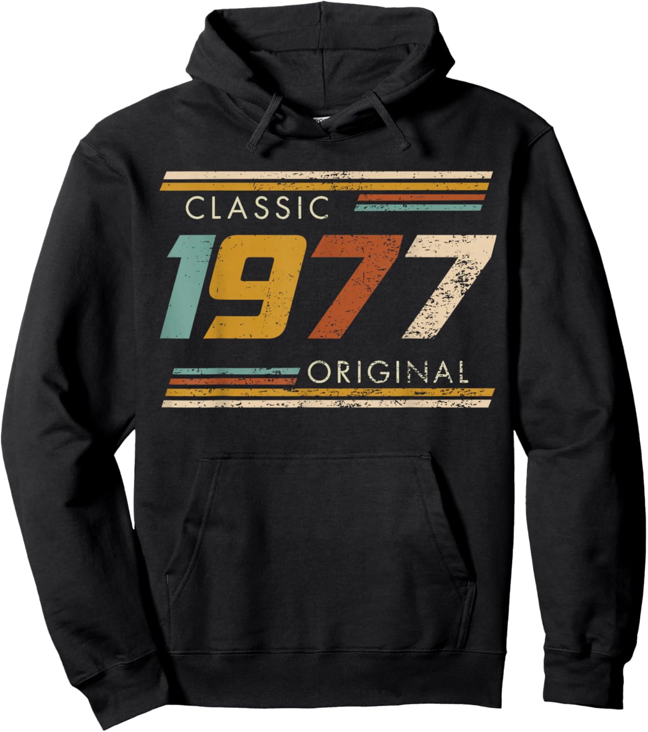 Classic 1977 Original Vintage Birthday Est 1977 Edition Hoodie - Hoodie | Black