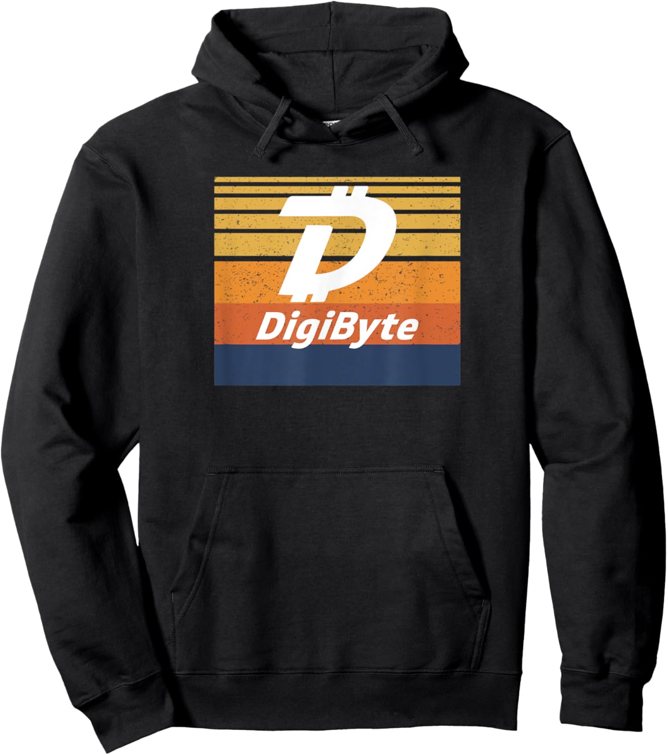 Digibyte Crypto Block Sunset DGB Cryptocurrency Color Tones Hoodie - Hoodie | Black