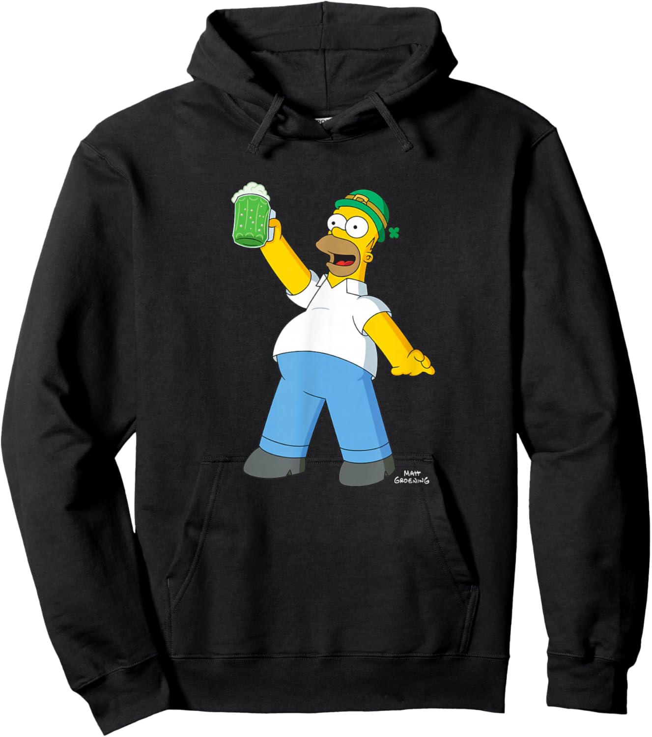 The Simpsons Homer Simpson Green Duff Beer St. Patrick's Day Hoodie - Hoodie | Black