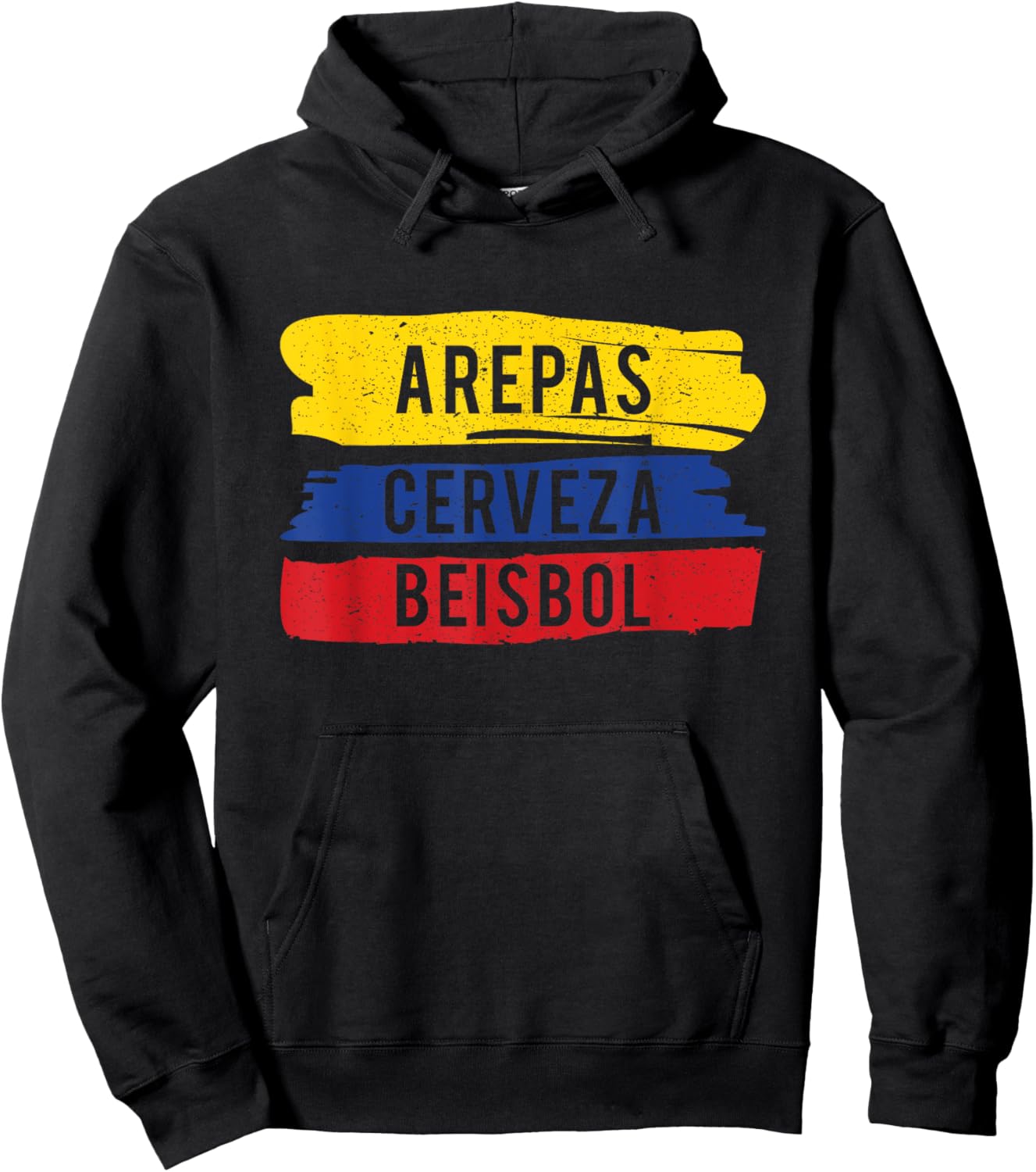 Arepas Cerveza Beisbol Funny Gift Venezuela baseball fan Hoodie - Hoodie | Black
