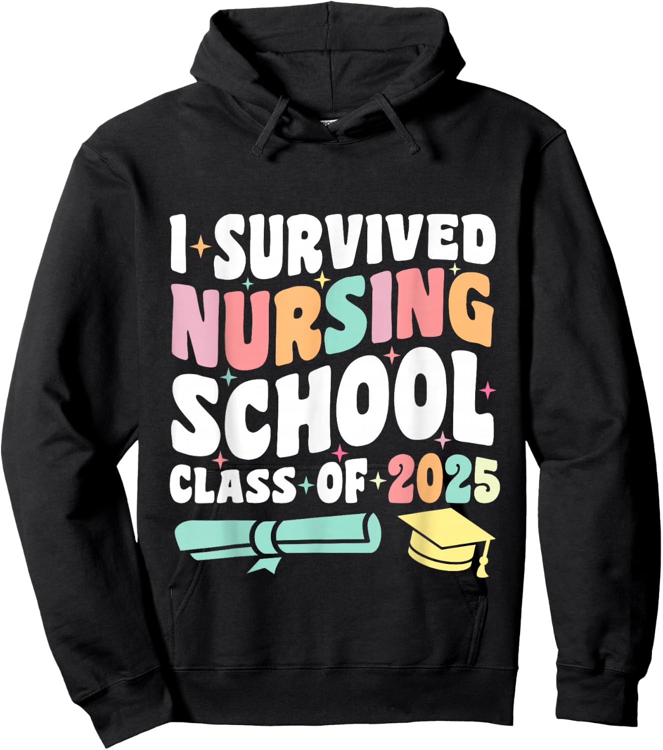 I Survived Nursing School Class Of 2025 New Nurse Graduation Hoodie - Hoodie | Black
