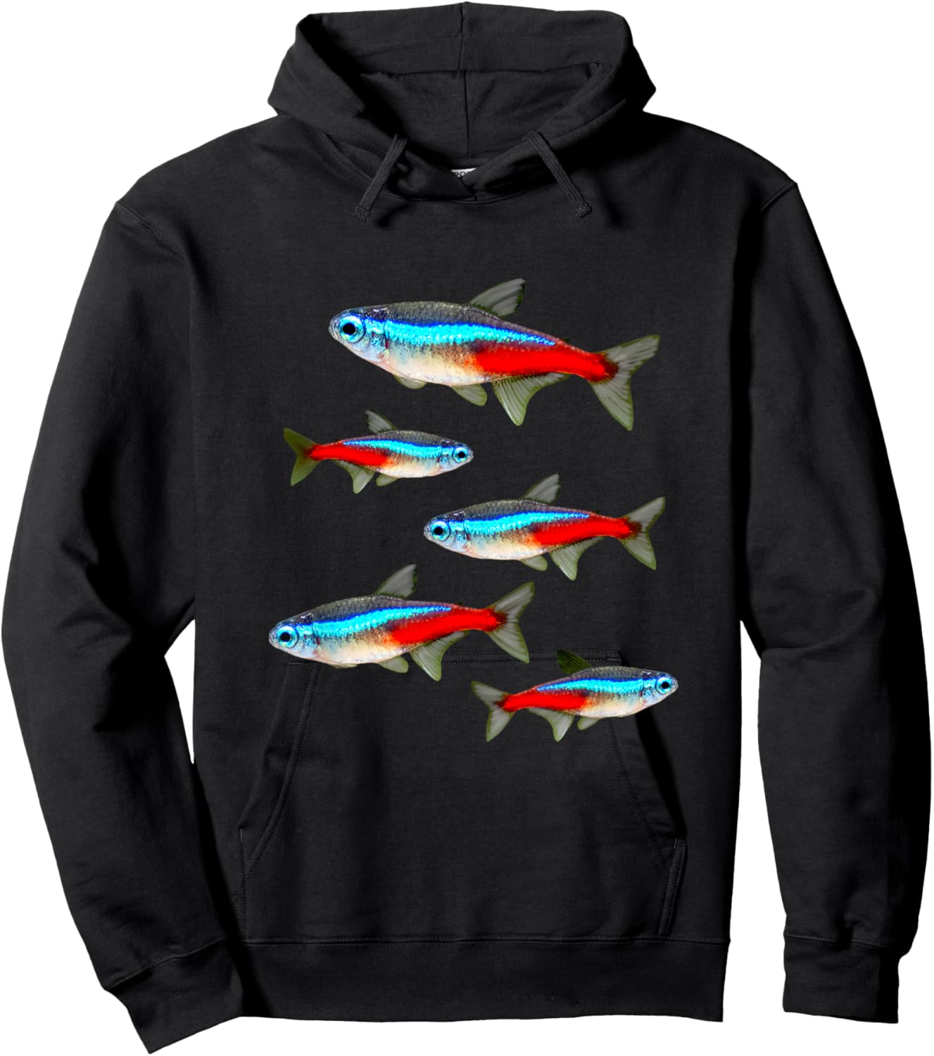 Neon Tetras Aquarium Schooling Fish Tank Lovers Hoodie - Hoodie | Black