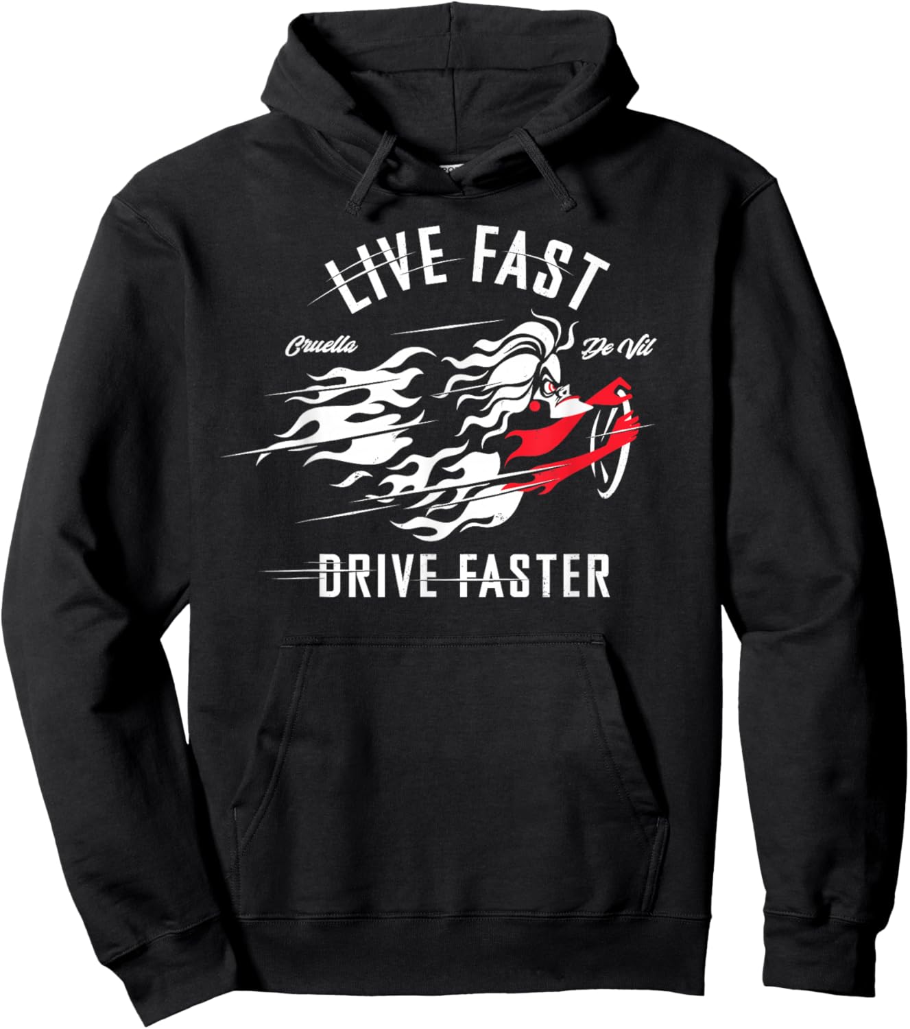 Disney Villains Cruella de Vil Live Fast Drive Faster Hoodie - Hoodie | Black