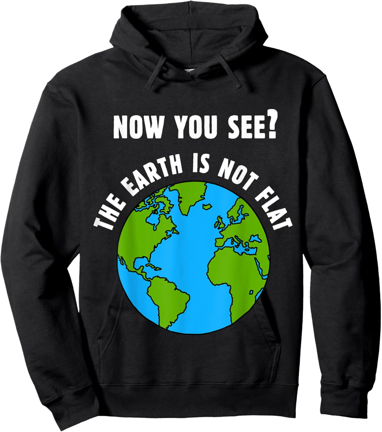 Funny Flat Earth Meme - for Dad Bod Fat Guys Obese Men Women Hoodie - Hoodie | Black
