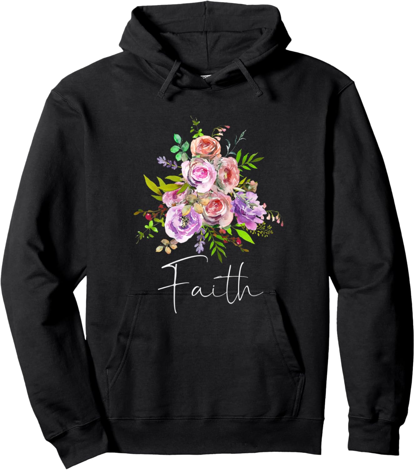 FAITH Christian Inspired Art Positive Message Love God Jesus Hoodie - Hoodie | Black