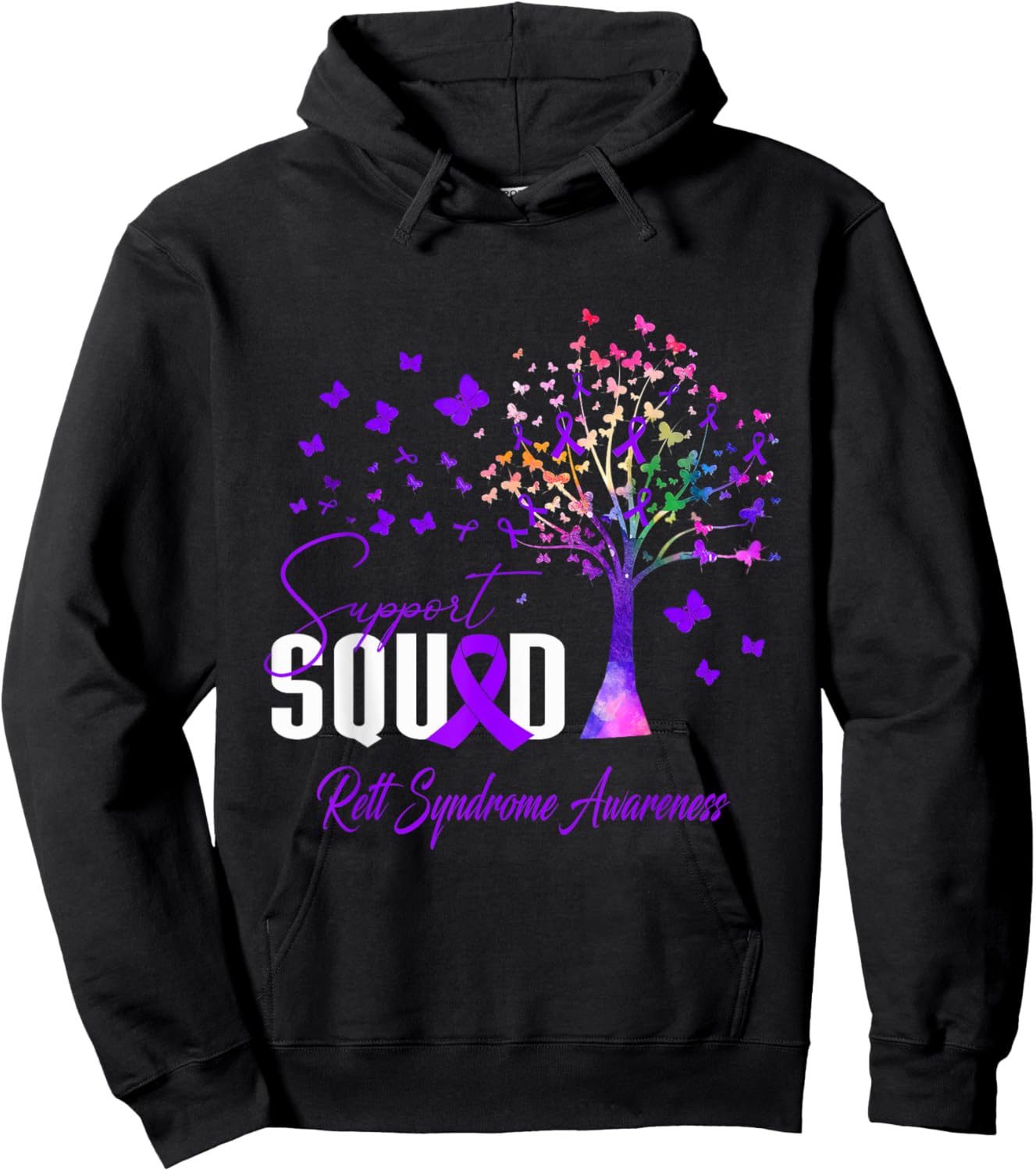 Support Squad For Rett Syndrome Awareness Hoodie - Hoodie | Black