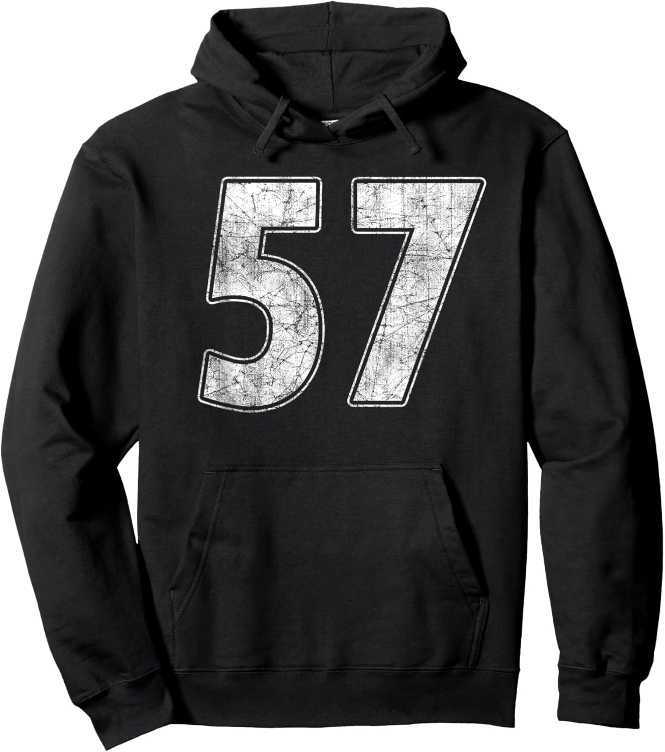 #57 Jersey Number 57 Uniform Biggest Fan Favorite Player Hoodie - Hoodie | Black