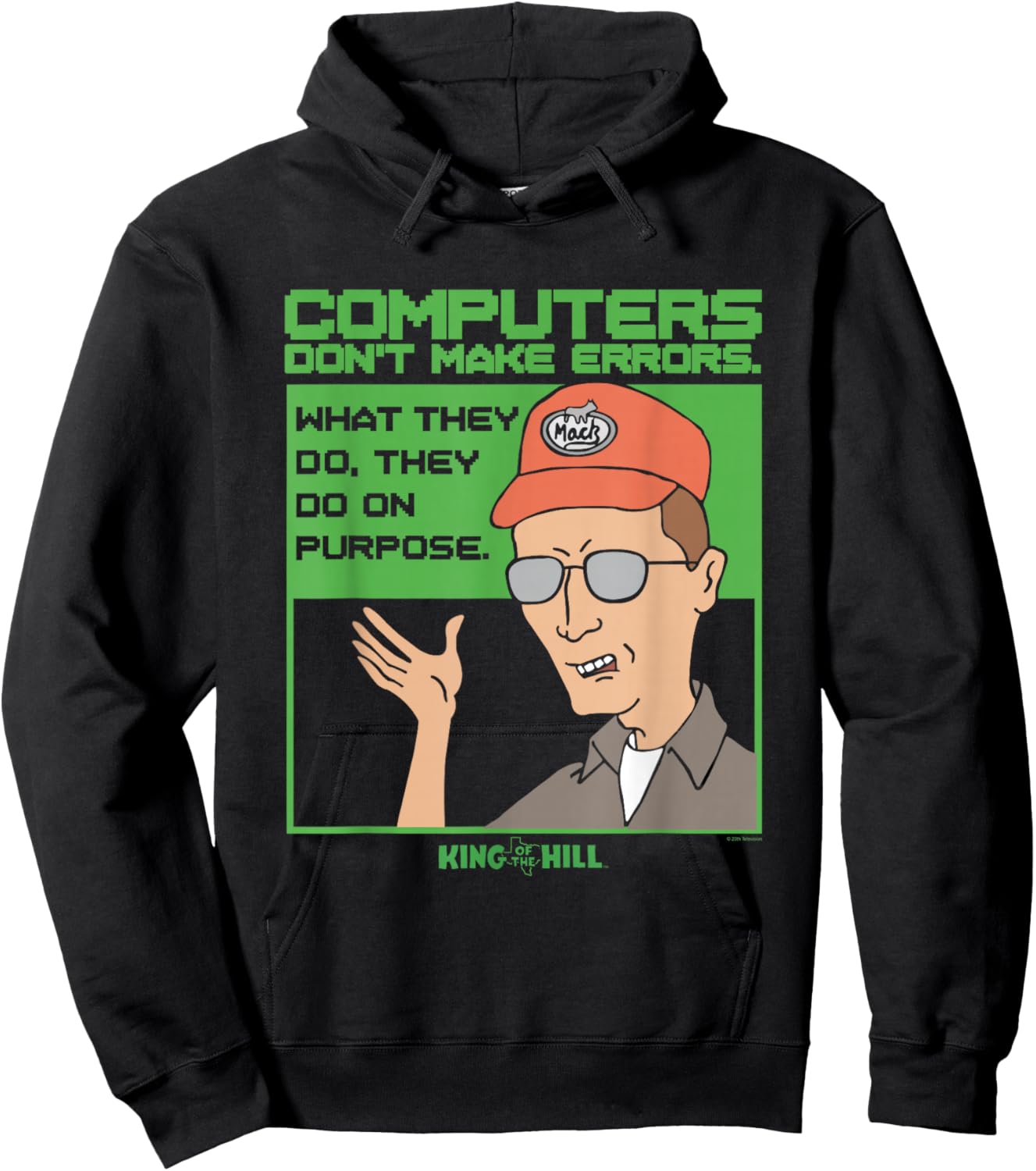 King of The Hill Dale Gribble Computer Errors Cartoon Hoodie - Hoodie | Black
