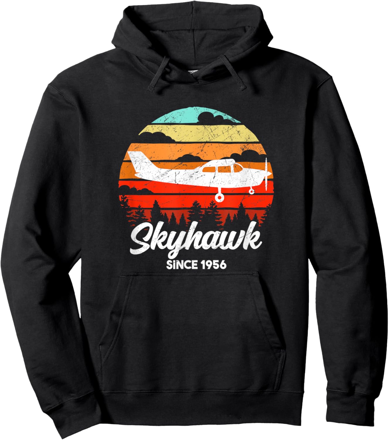 Vintage Pilot C172 Airplane Skyhawk Hoodie - Hoodie | Black