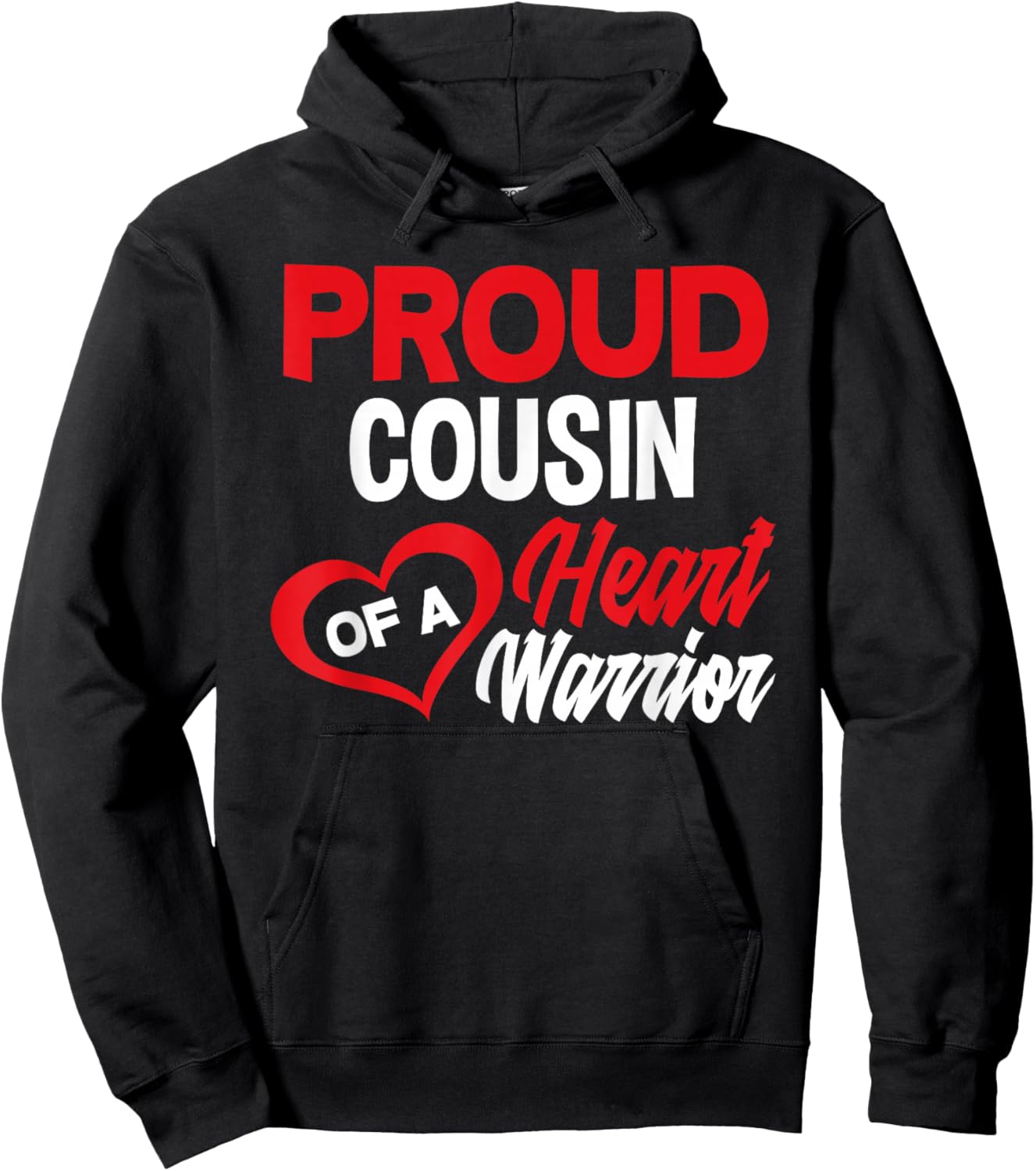 Cousin Of Heart Warrior Congenital Heart Defect Awareness Hoodie - Hoodie | Black