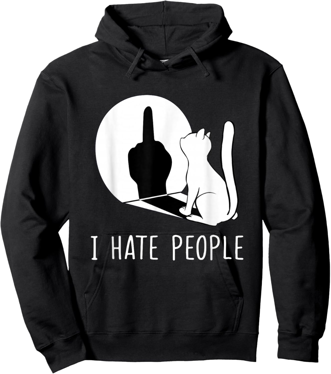 Grumpy Kitten Cats I Don't Like People Cat I Hate People Cat Hoodie - Hoodie | Black