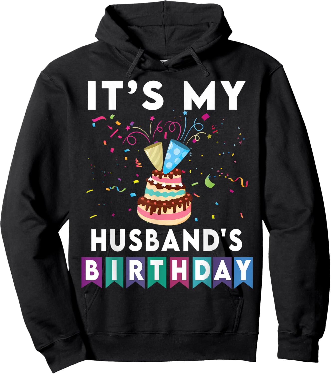 It's My husband's Birthday Family Matching confetti cake Hoodie - Hoodie | Black