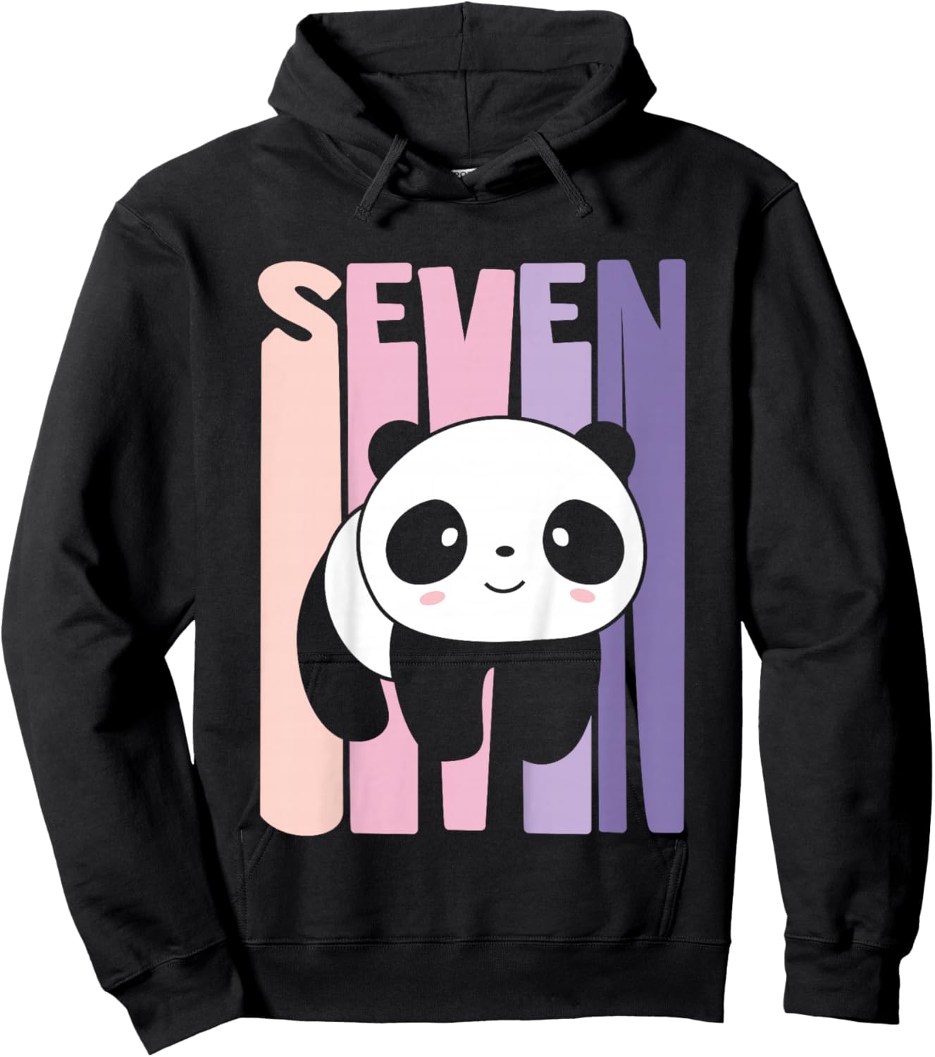 7 Year Old Cute Panda Birthday Girl 7th B-day Hoodie - Hoodie | Black
