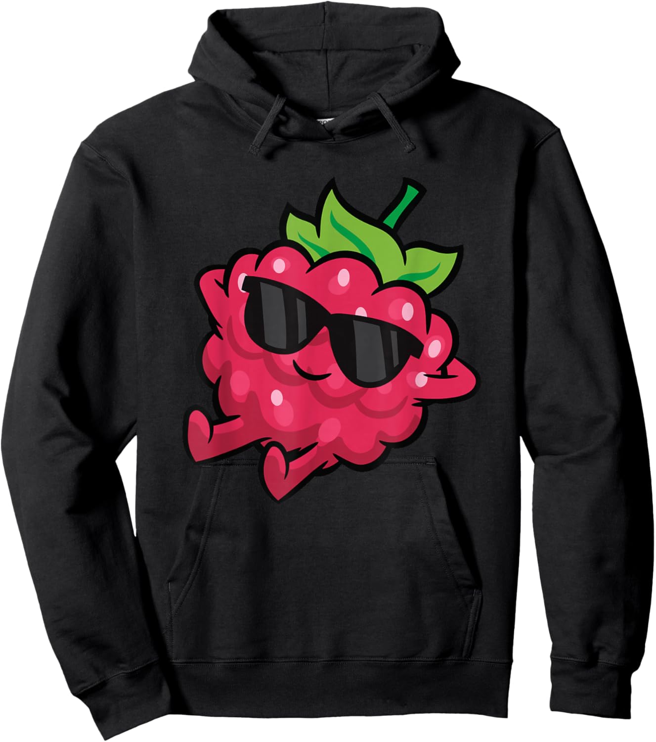 Cute Raspberry Fruit Relaxing Lazy Raspberry Hoodie - Hoodie | Black