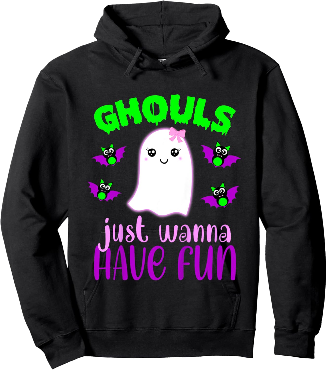 Kids GHOULS JUST WANNA HAVE FUN Funny Halloween Pun Ghost Costume Hoodie - Hoodie | Black