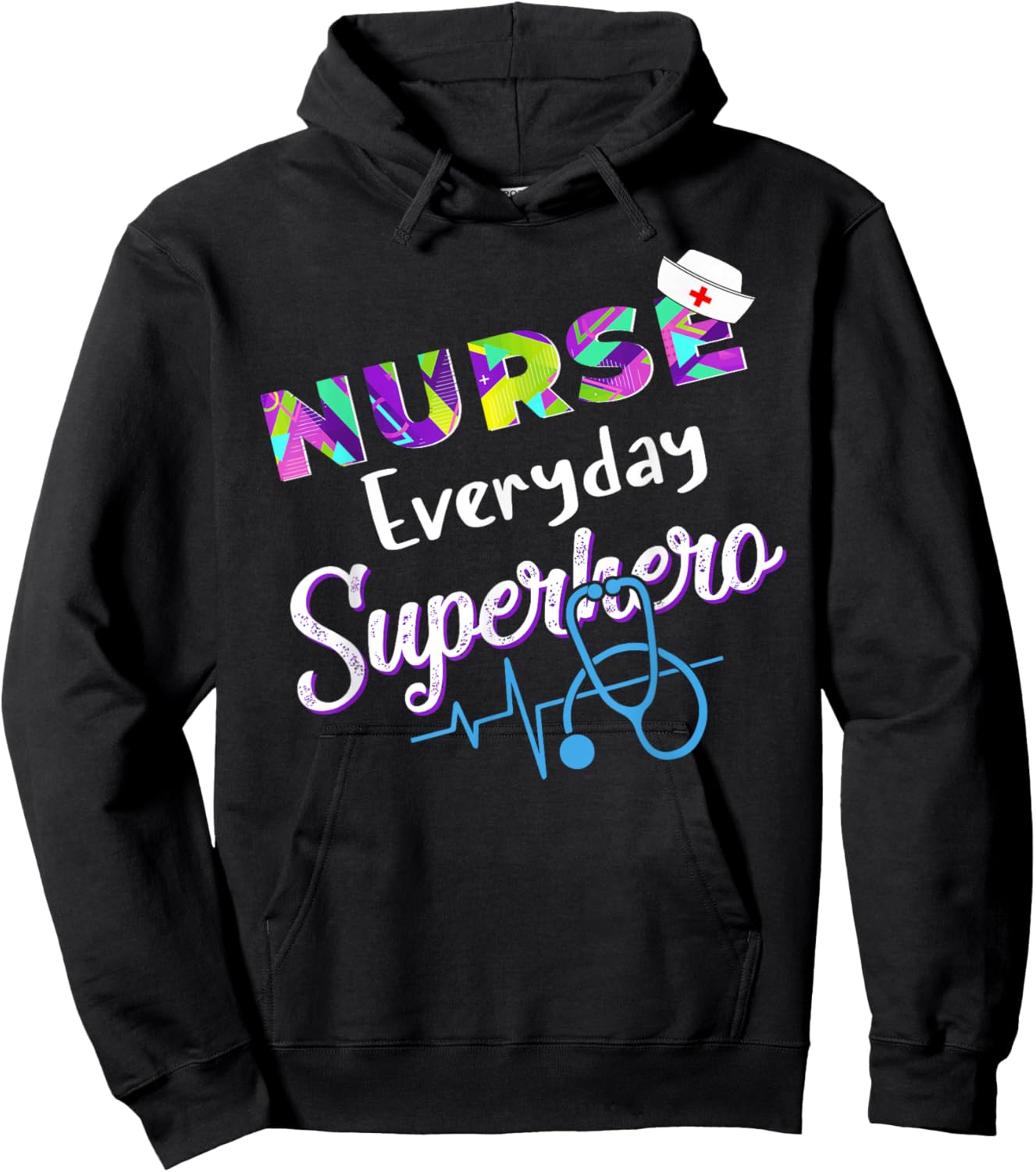 Nurse Every Day Superhero Coloring International Nurses Day Hoodie - Hoodie | Black