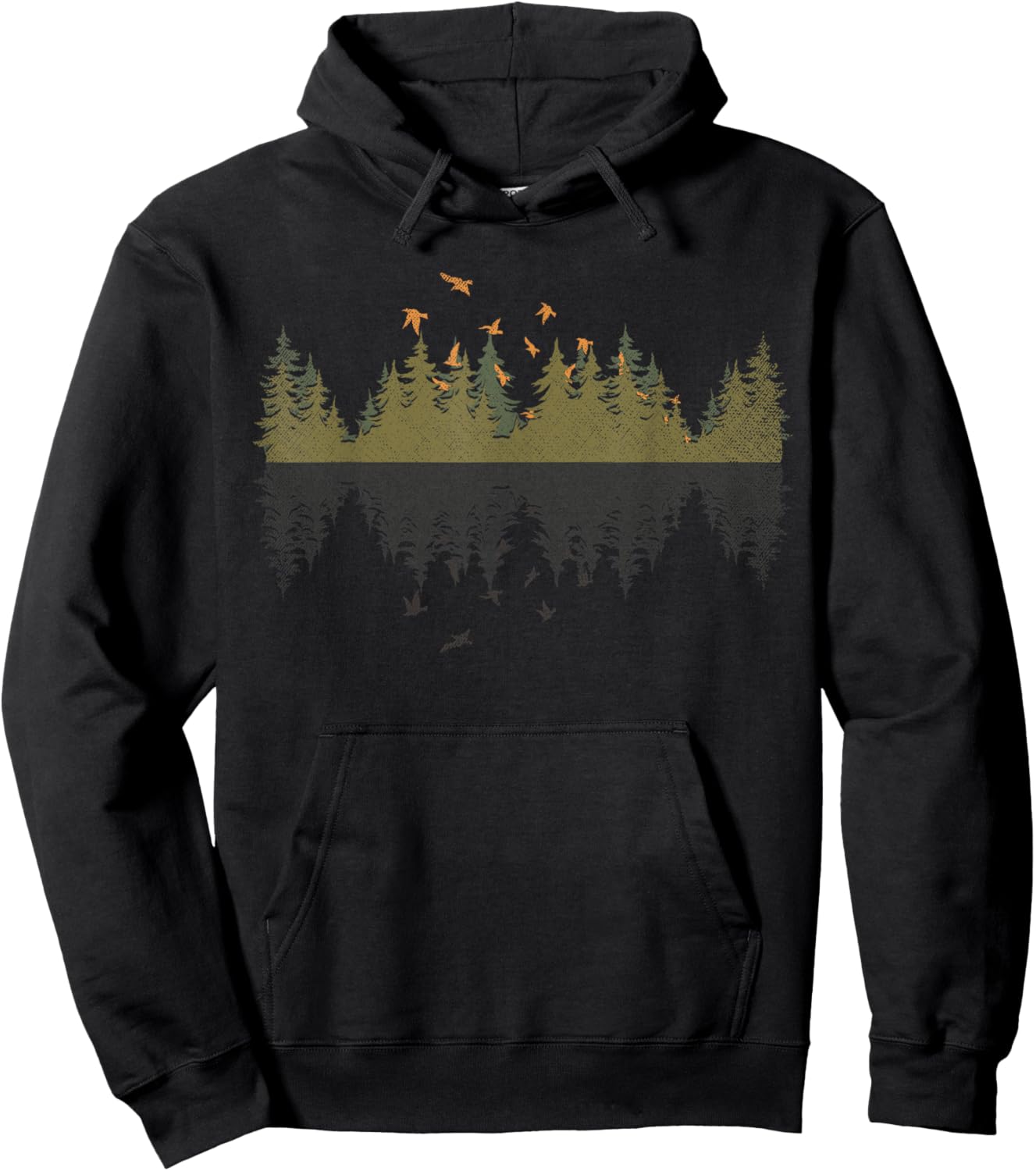 Bird Outdoors Forest Nature Trees Wildlife Reflection Forest Hoodie - Hoodie | Black