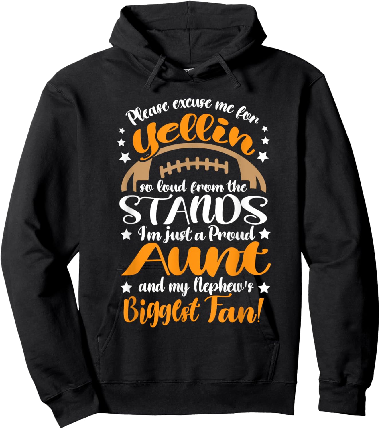 Nephew Biggest Fan Football Aunt Auntie Hoodie - Hoodie | Black