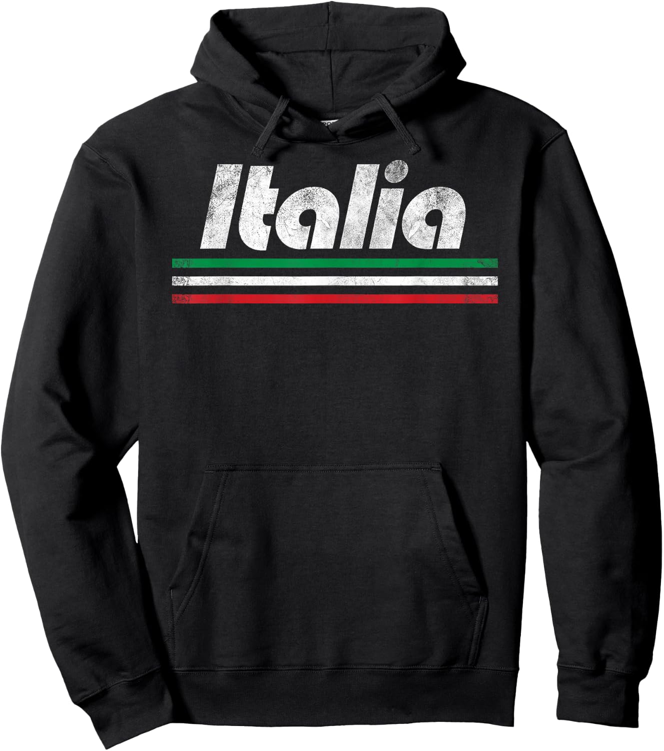 Italia Fan Retro Vintage Flag Hoodie - Hoodie | Black