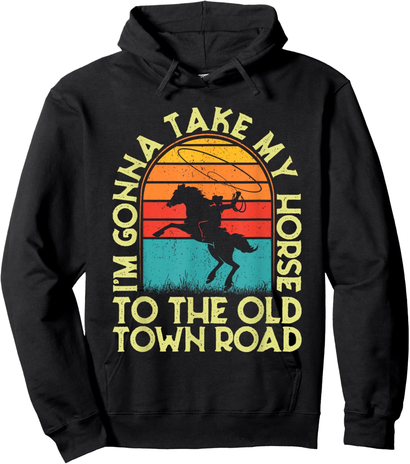 Vintage Horse - I'm Gonna Take My Horse To The Old Town Road Hoodie - Hoodie | Black