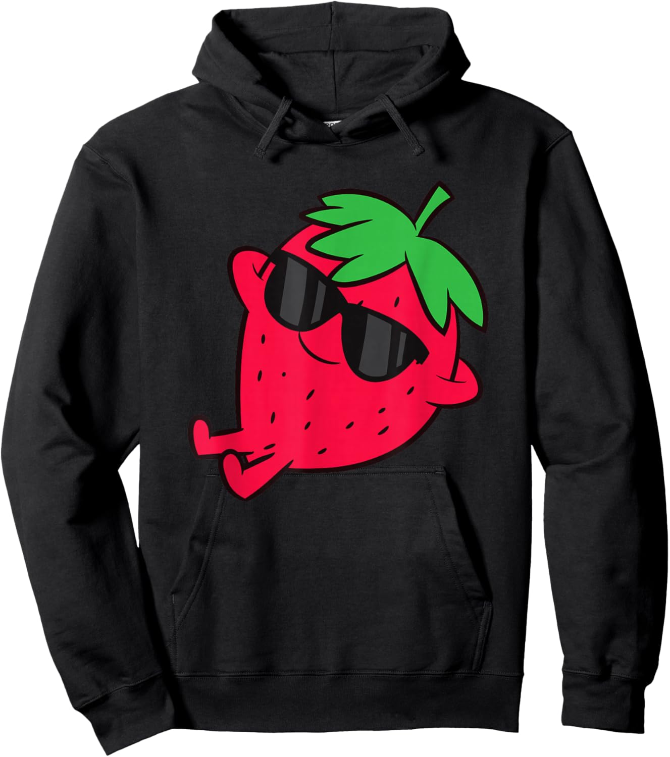 Cute Strawberry Fruit Relaxing Lazy Strawberry Hoodie - Hoodie | Black