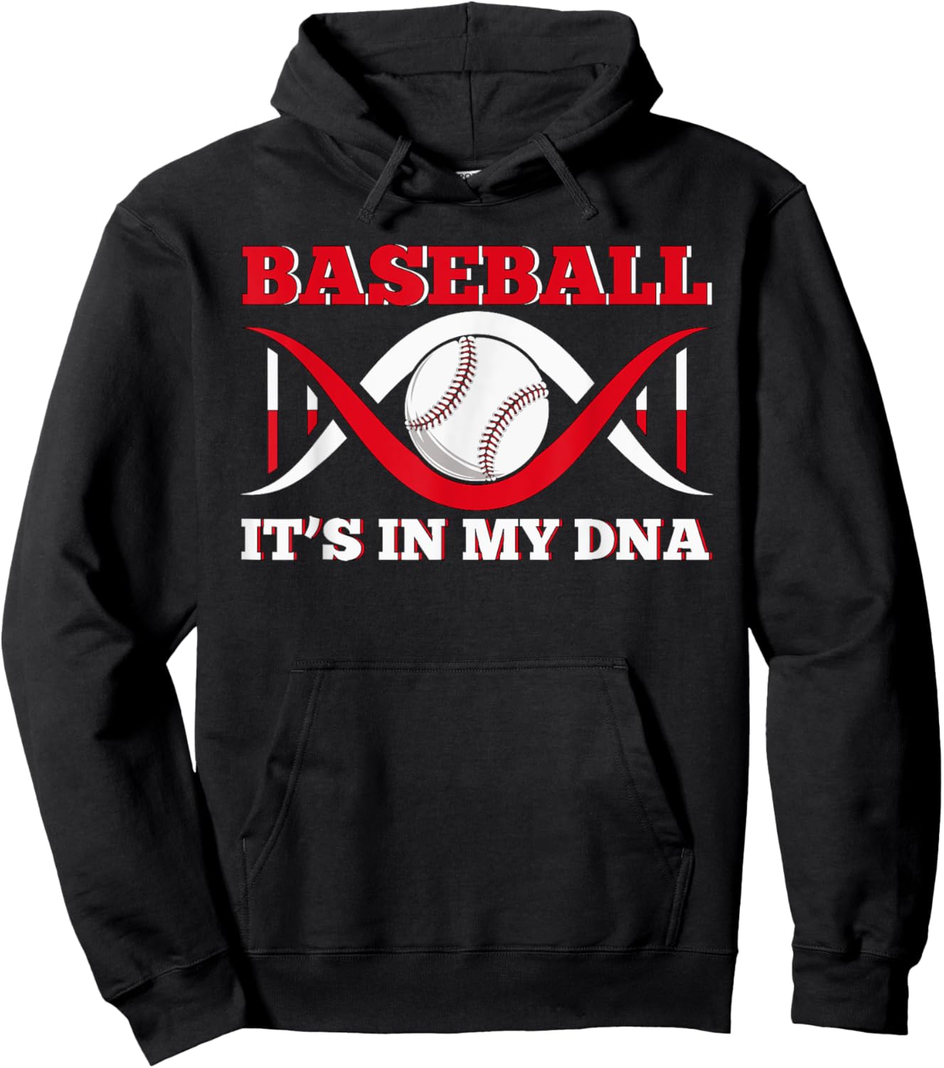 Baseball - Its in my DNA Baseball Love Baseball Player Hoodie - Hoodie | Black