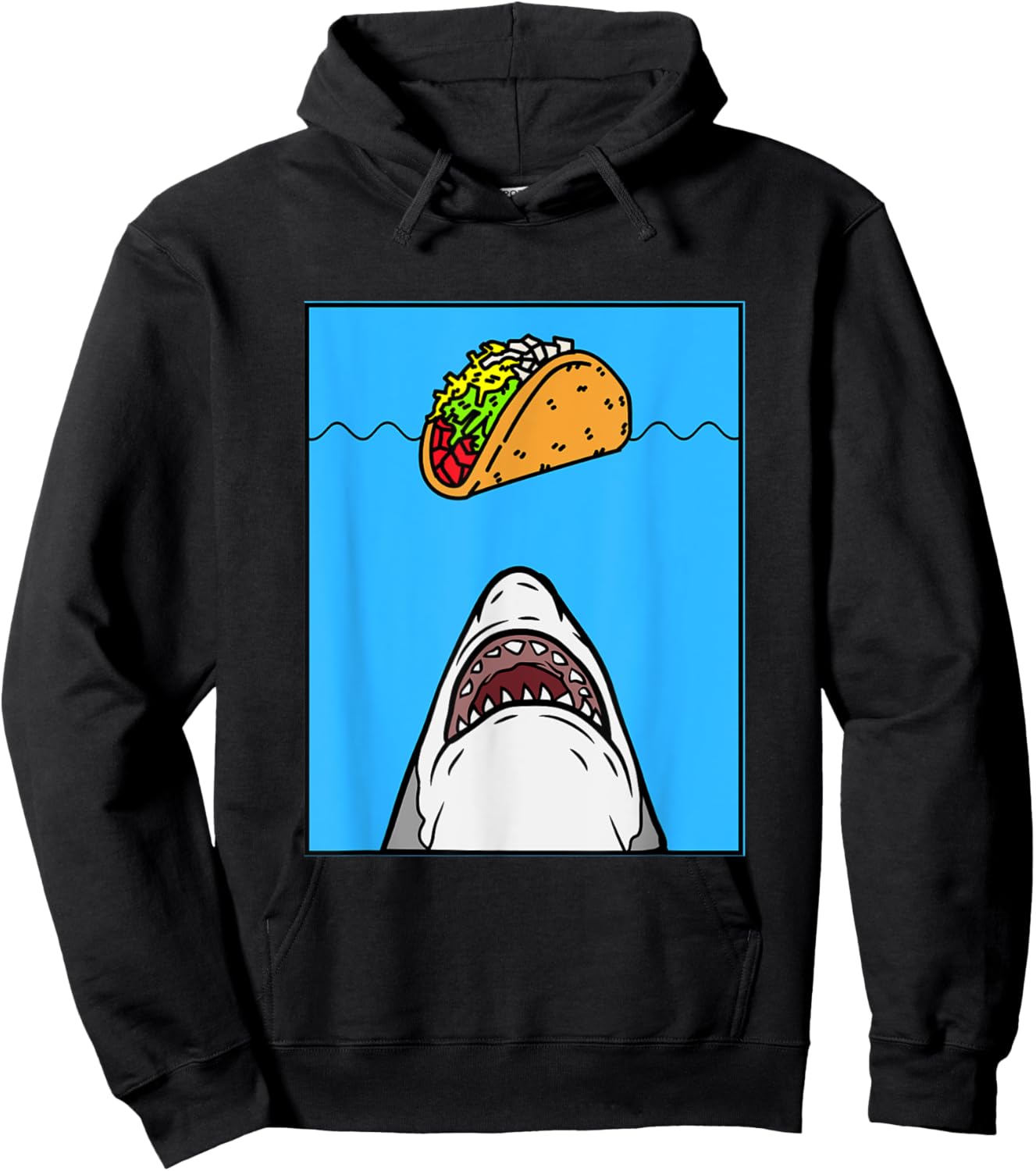 Shark Eating Tacos, Shark With Tacos, Funny Shark Tacos Hoodie - Hoodie | Black