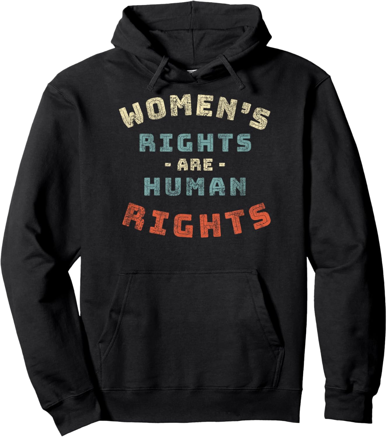 Women's Rights are Human Rights feminist - Protest Hoodie - Hoodie | Black