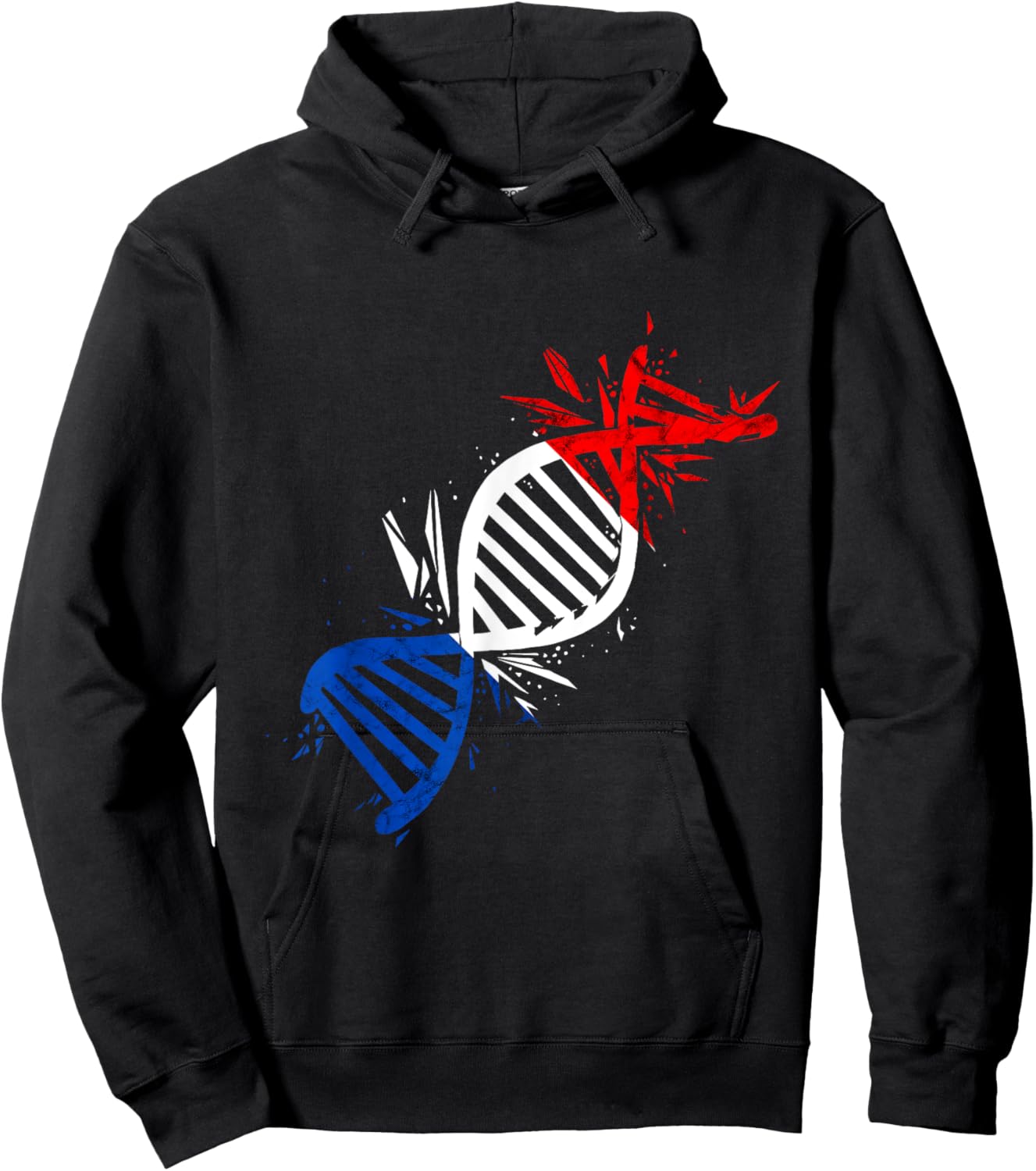French Roots DNA In Blood French Flag French Pride France Hoodie - Hoodie | Black