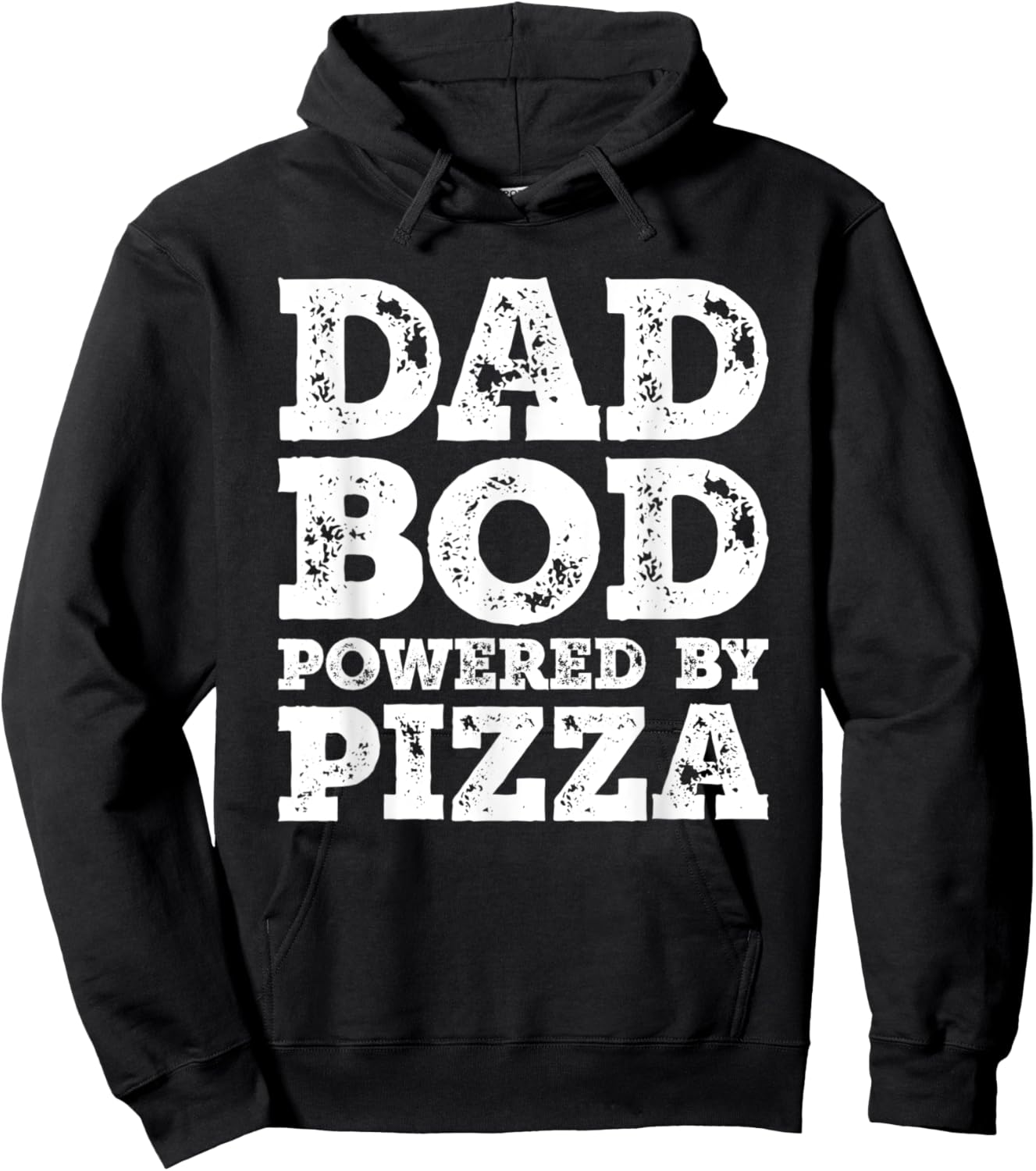 Dad Bod Powered By Pizza Father Figure Food Hoodie - Hoodie | Black