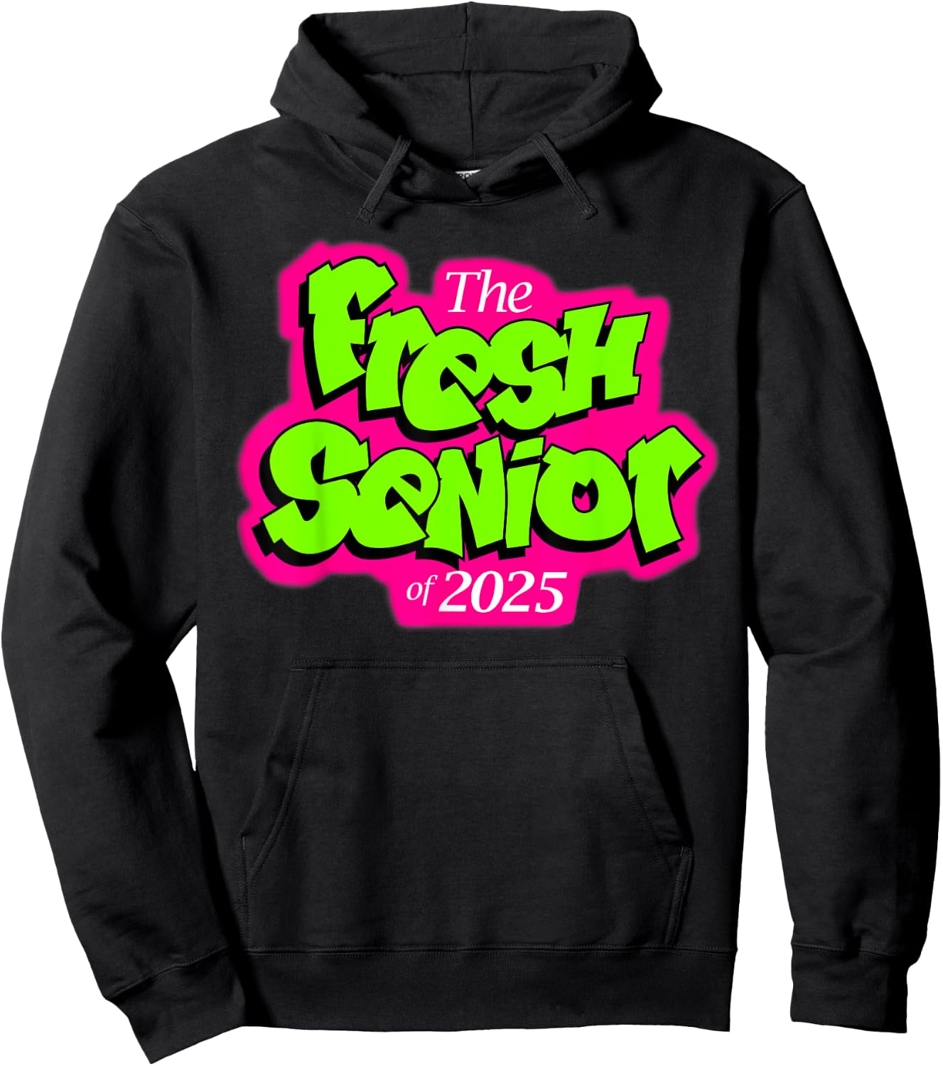 Class of 2025 Senior Fresh 90s Retro TV Style Graduation Hoodie - Hoodie | Black