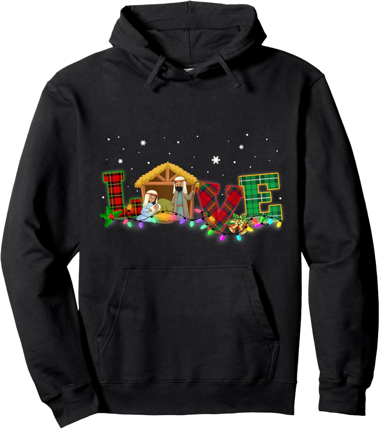 Happy Christmas Love Nativity Laurie Furnell Xmas Hoodie - Hoodie | Black