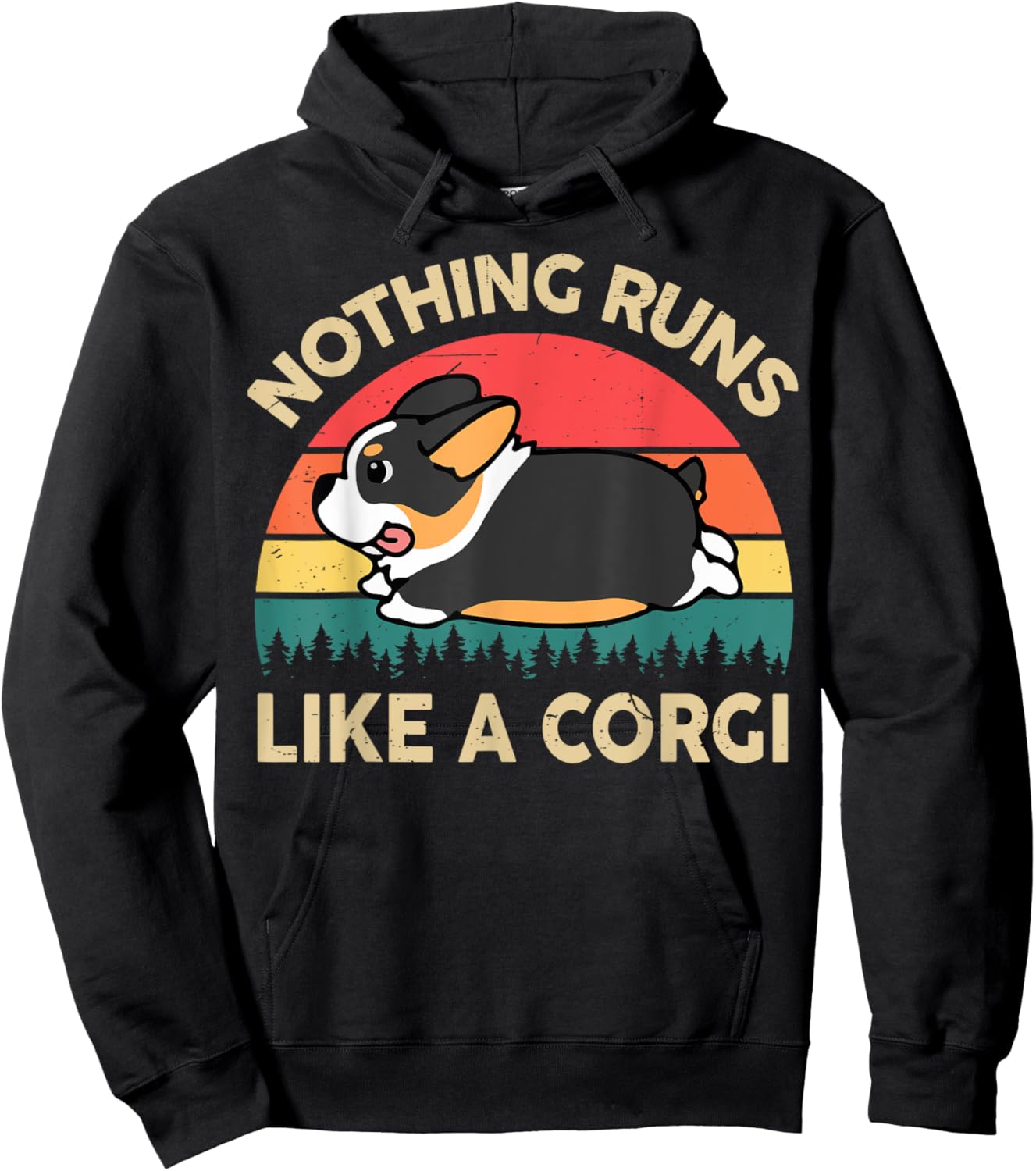 Funny Nothing Runs Like A Corgi Hoodie - Hoodie | Black