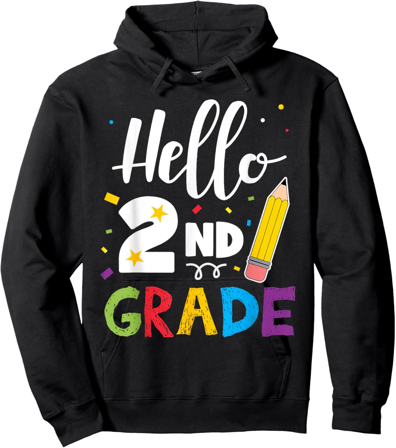 Hello 2nd Grade Back To School Teachers Gift Women Kids Hoodie - Hoodie | Black