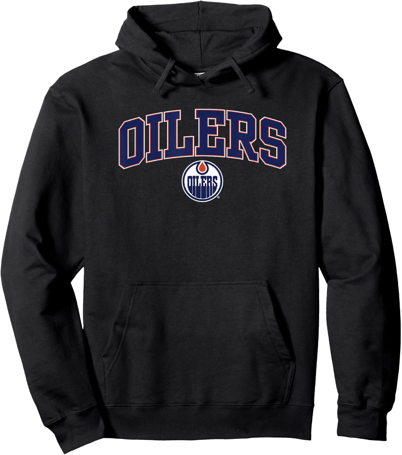 Edmonton Oilers Arch Over Dark Heather Officially Licensed Hoodie - Hoodie | Black