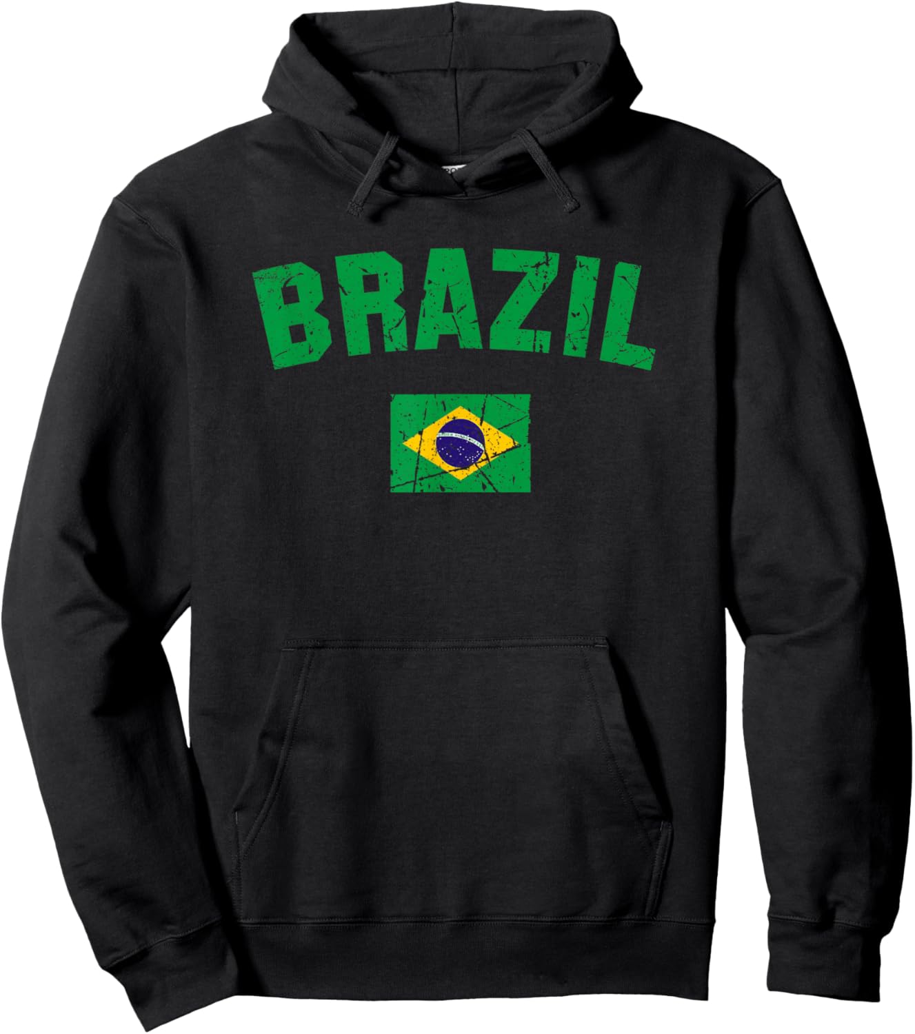BRAZIL BRASIL Flag Vintage | Men Women Kids BRAZIL Hoodie - Hoodie | Black