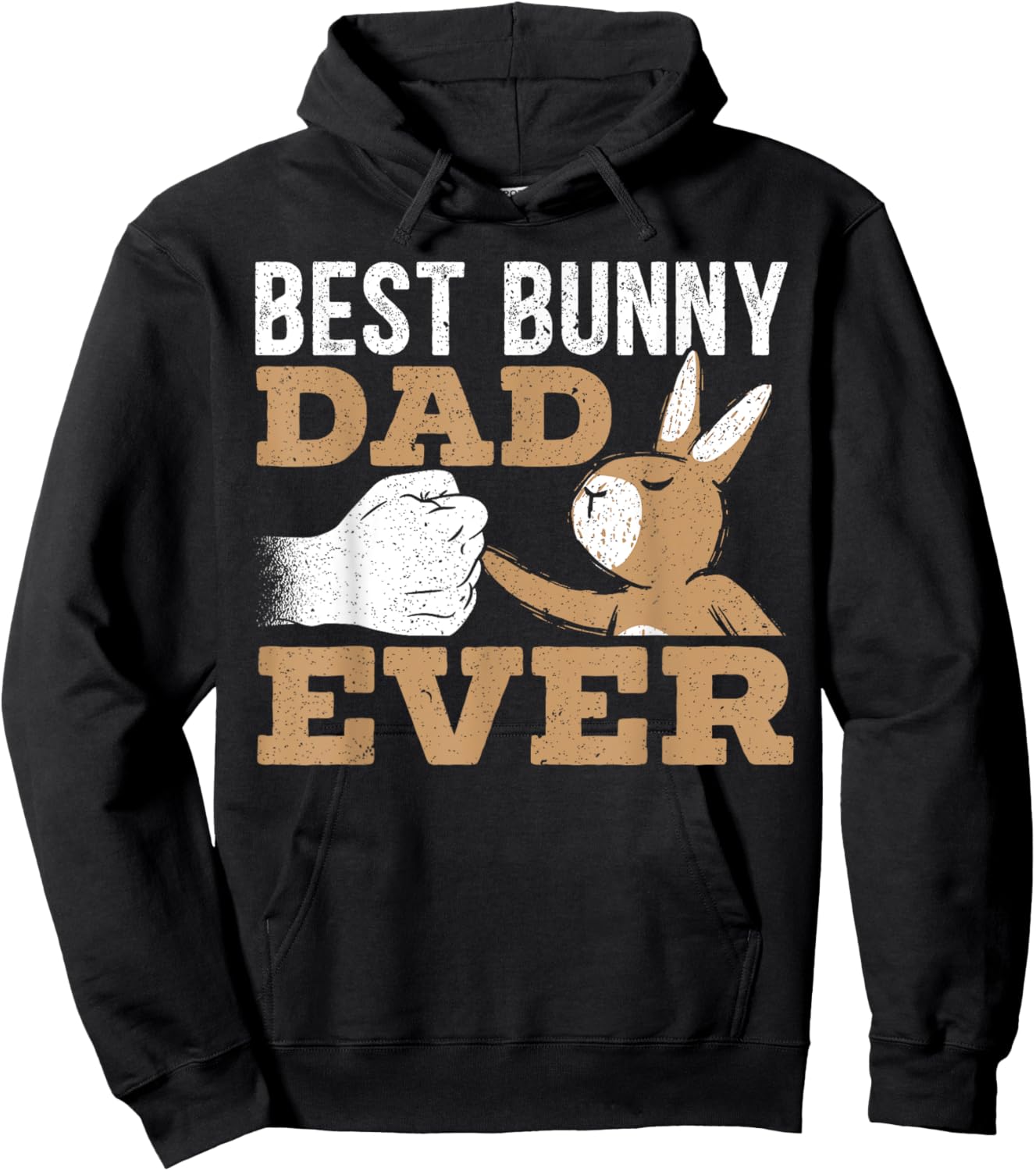 Best Bunny Dad Ever Rabbit Lover Fathers Day Daddy Hoodie - Hoodie | Black