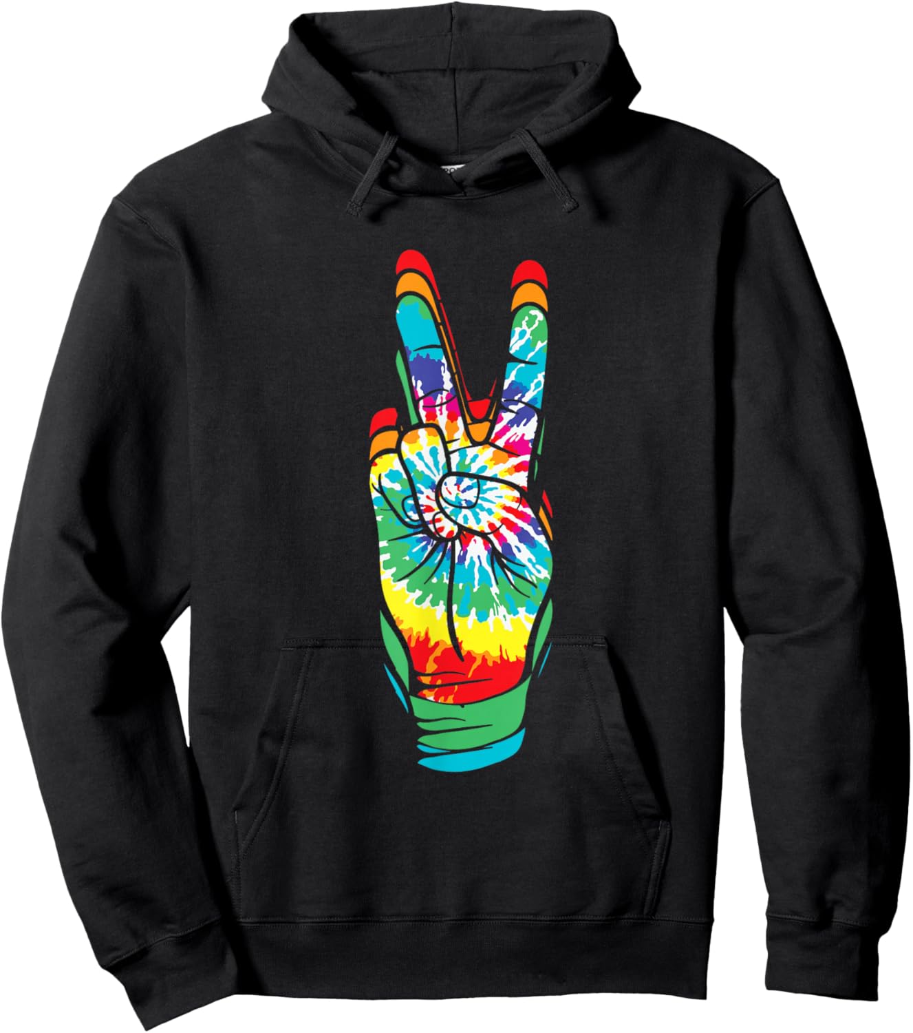 Retro Peace Sign Vintage Tie Dye 60's 70's Hippie Funny Hoodie - Hoodie | Black