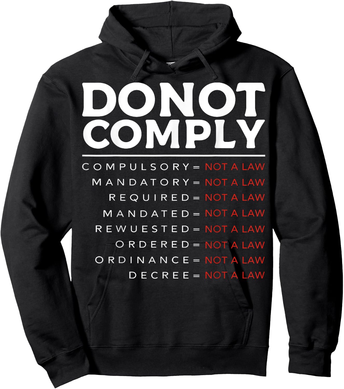 Do Not Comply Hoodie - Hoodie | Black