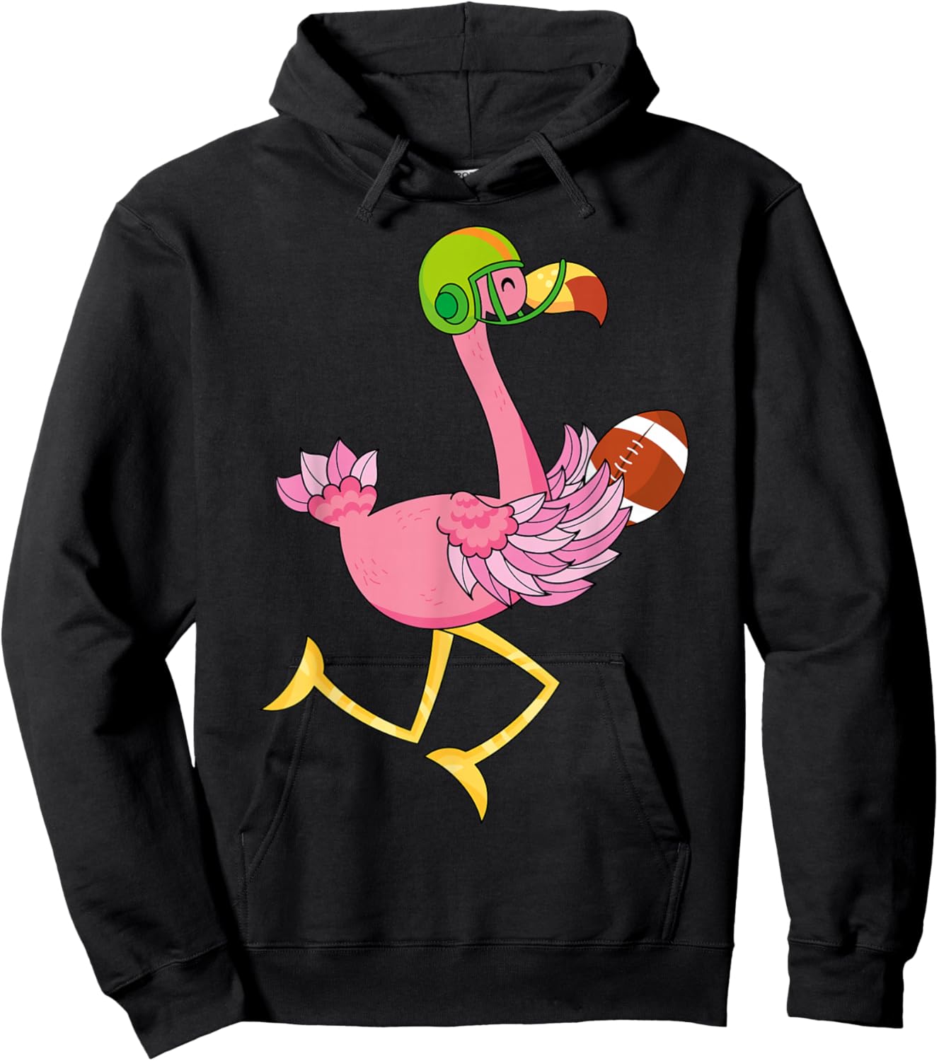 Flamingo Football Flamingo Playing Football Hoodie - Hoodie | Black