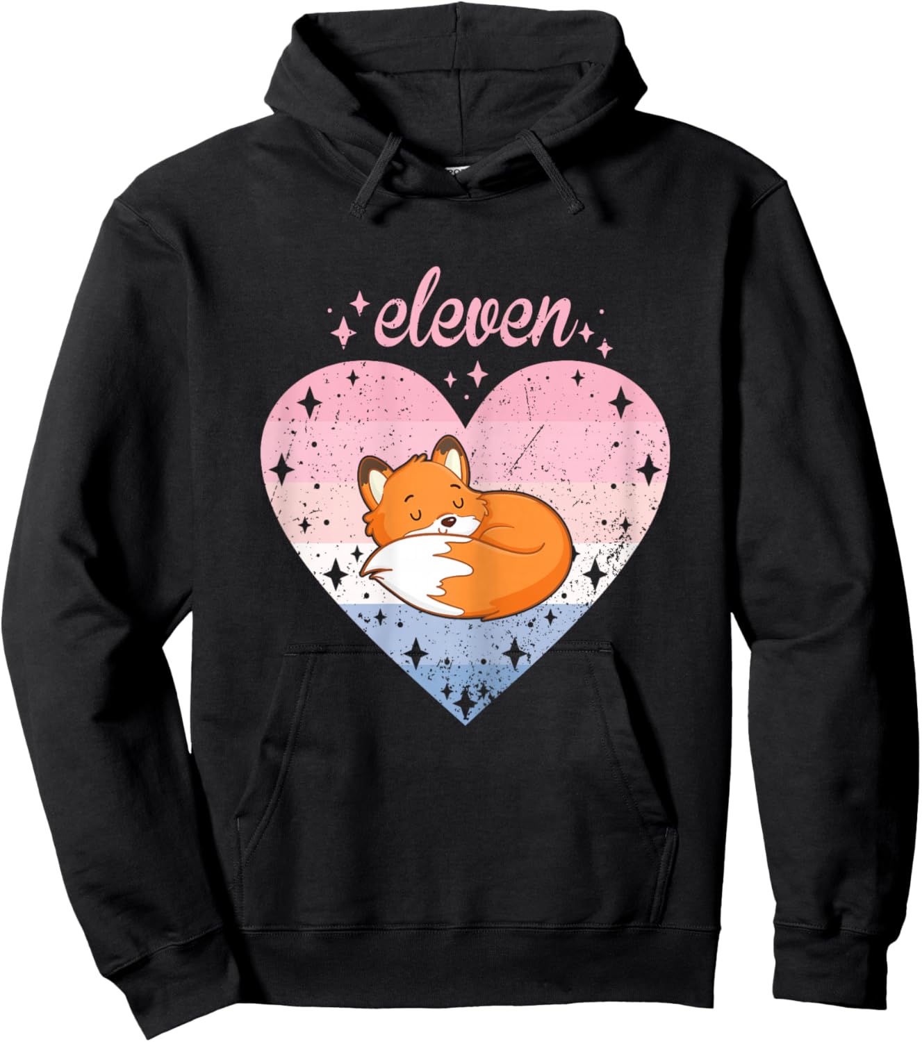 11 Year Old Cute Fox Birthday Girl 11th B-day Hoodie - Hoodie | Black