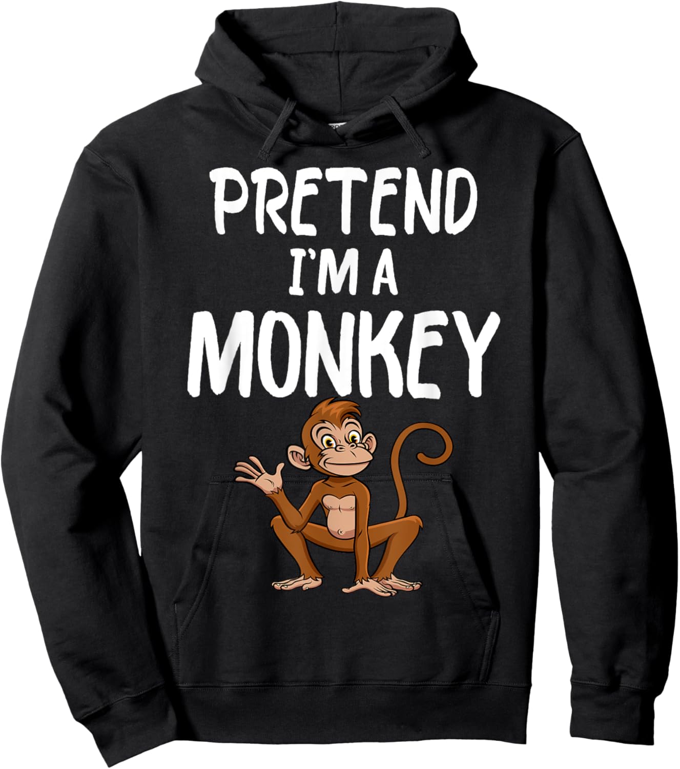 Pretend I'm A Monkey Funny Lazy Halloween Costume party Hoodie - Hoodie | Black