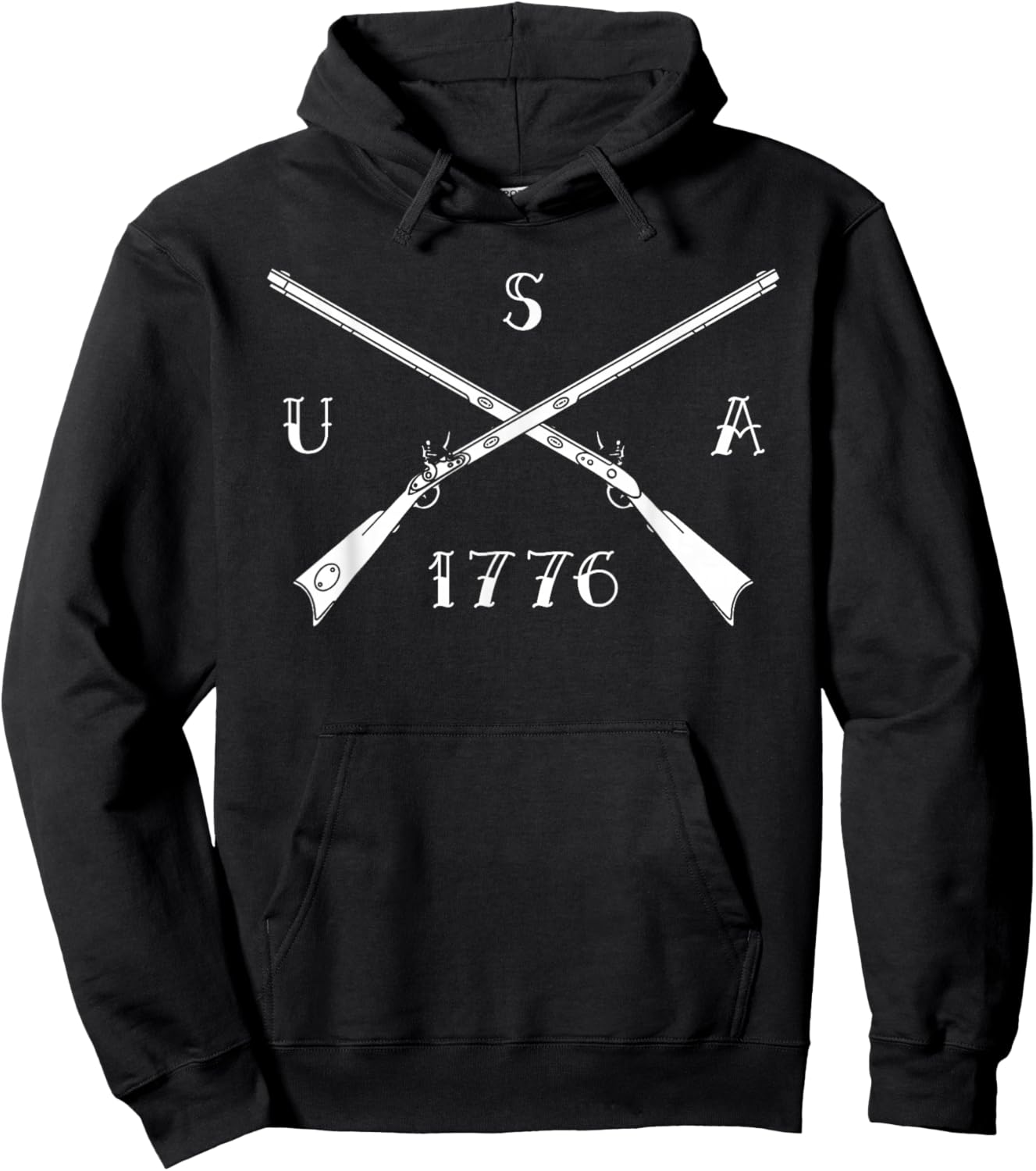 Black Powder Muzzleloading Accessories and Apparel USA 1776 Flintlock Muzzleloading Rifle Hoodie - Hoodie | Black