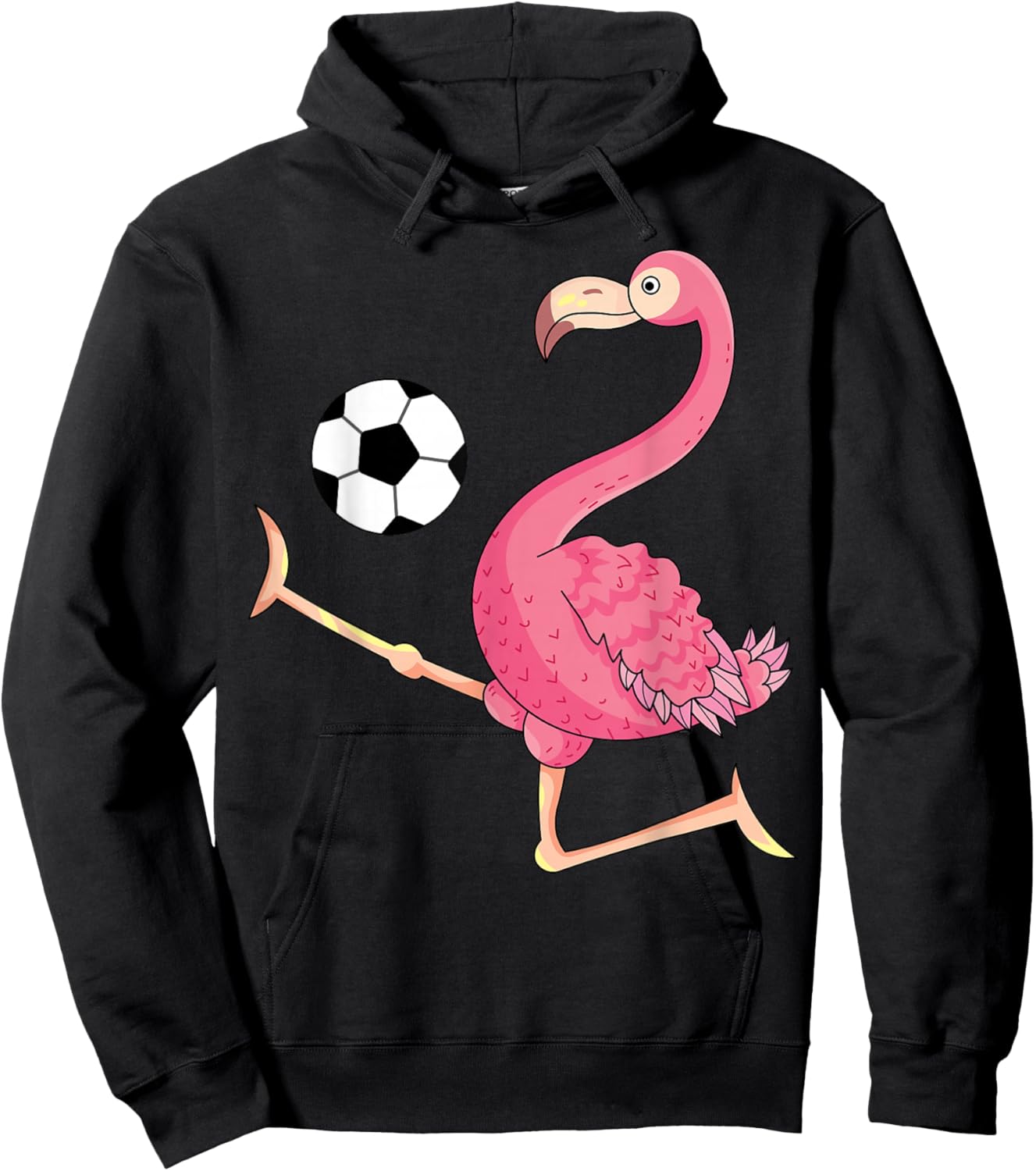 Funny Flamingo Playing Soccer Flamingo Soccer Hoodie - Hoodie | Black