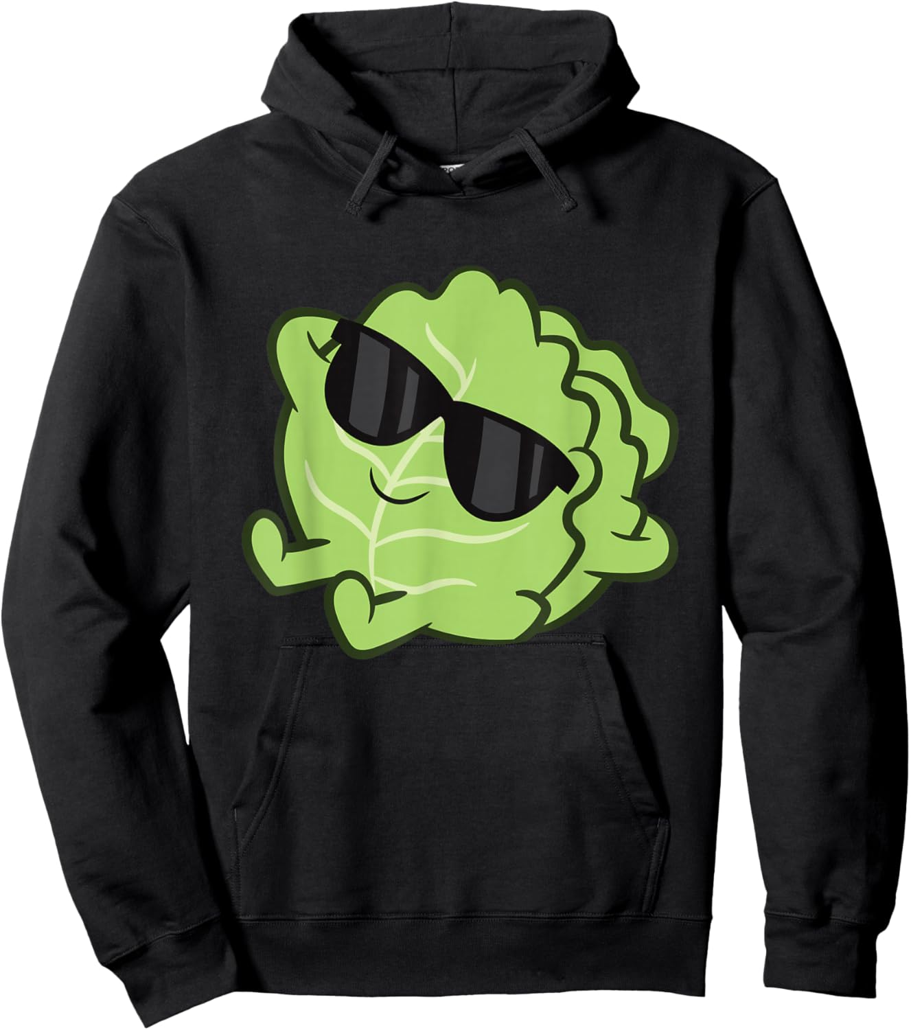Cute Cabbage Fruit Relaxing Lazy Cabbage Hoodie - Hoodie | Black