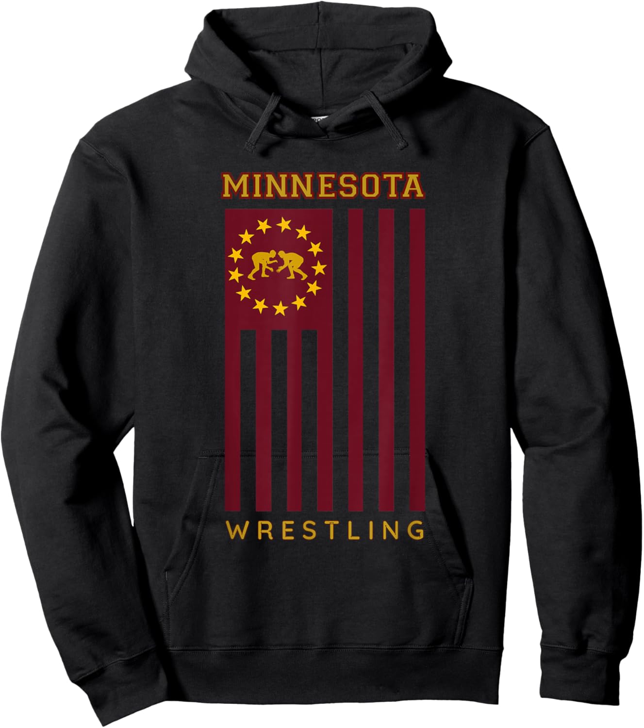 Gopher State USA Flag Freestyle Wrestler Minnesota Hoodie - Hoodie | Black