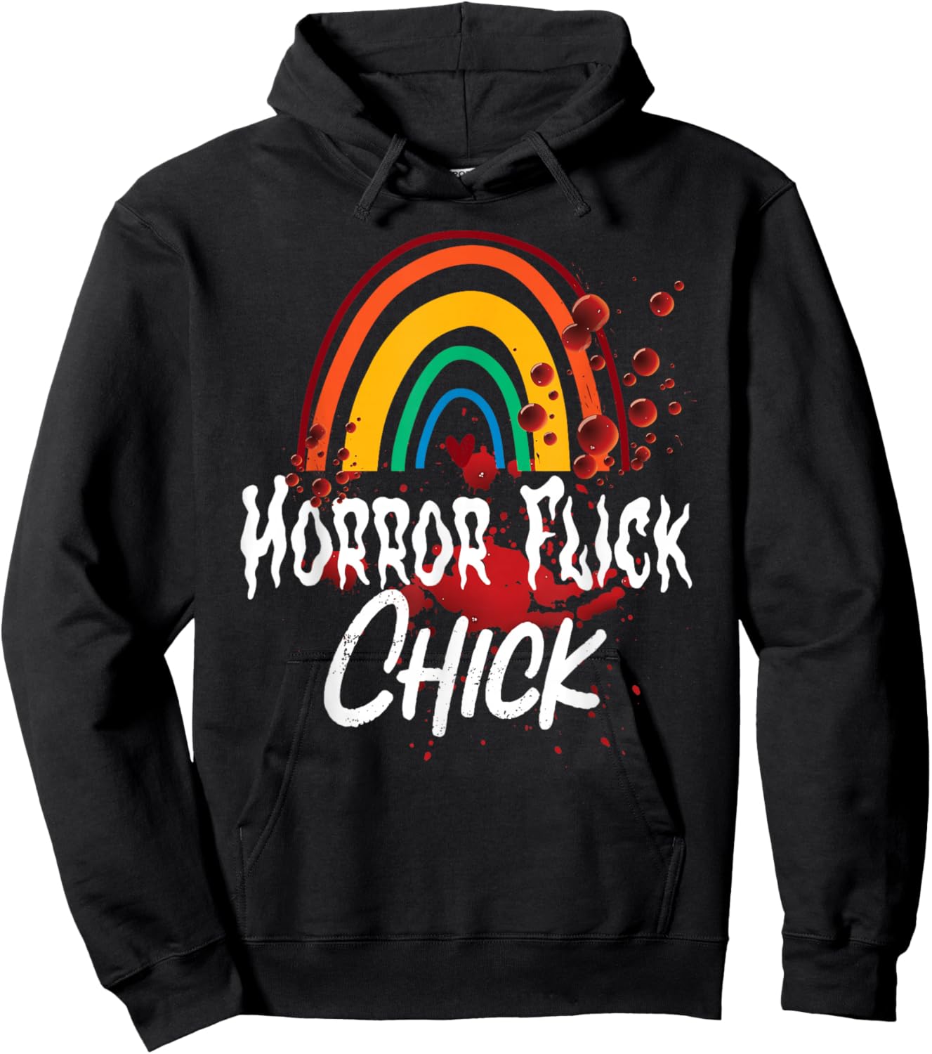 Scary Horror Movie Rainbow Blood Horror Flick Chick Hoodie - Hoodie | Black