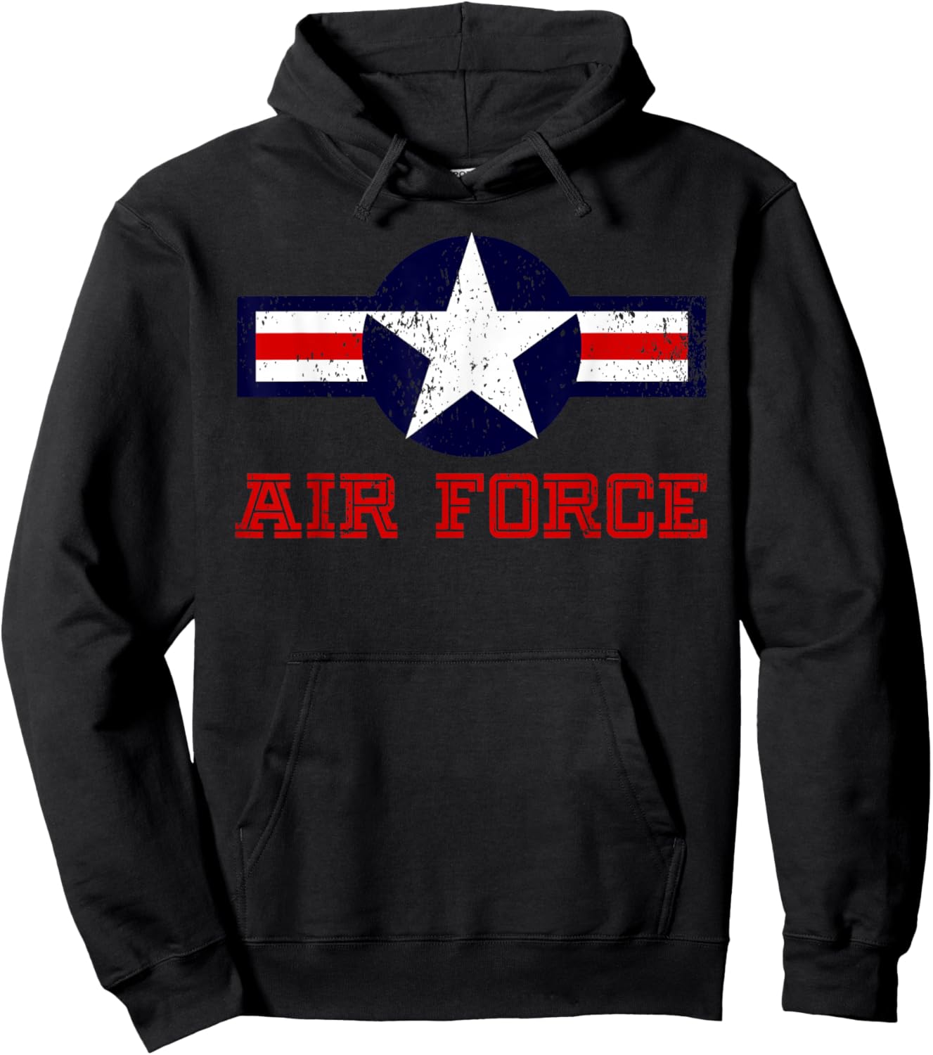 Air Force Vintage Roundel - USA American Flag Star Patriotic Hoodie - Hoodie | Black